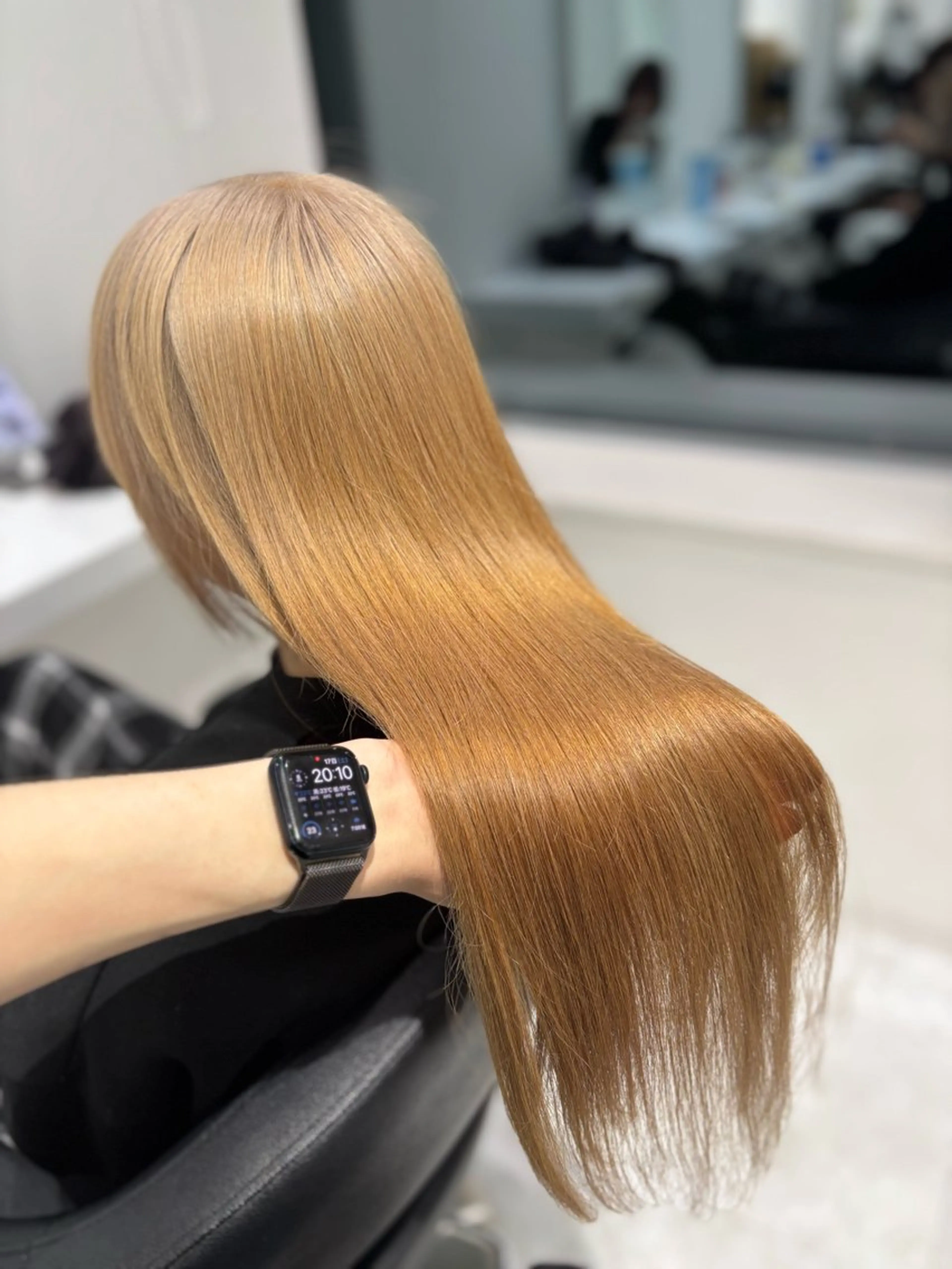 ロング カラー ヘアカラー トリートメント ヘッドスパ ヘアセット ブリーチなし透明感 ×縮毛矯正🤍ユウのヘアスタイル