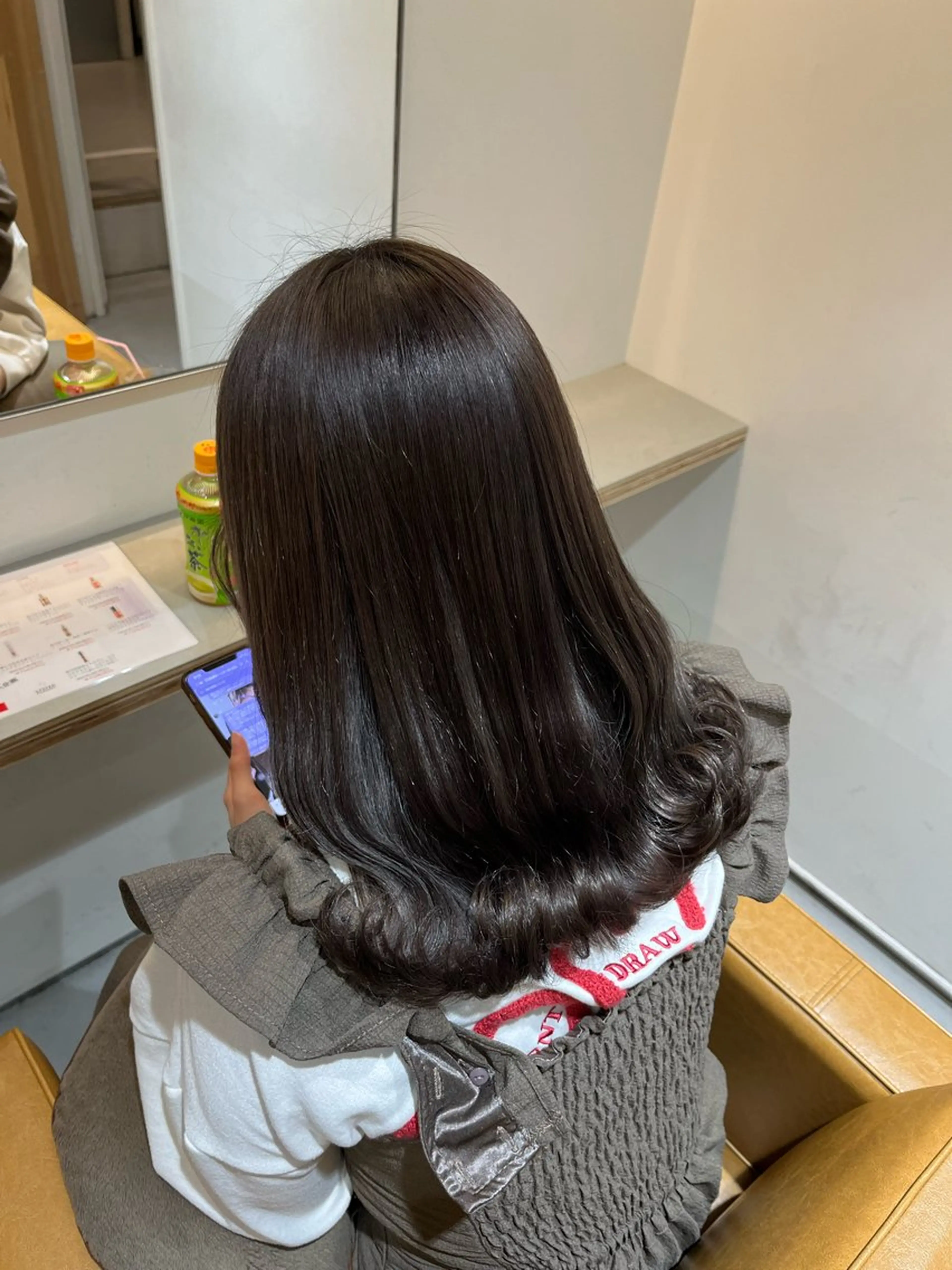 ミディアム カラー ヘアカラー トリートメント 艶髪ブリーチ/レイヤ ー/竹本幸希のヘアスタイル