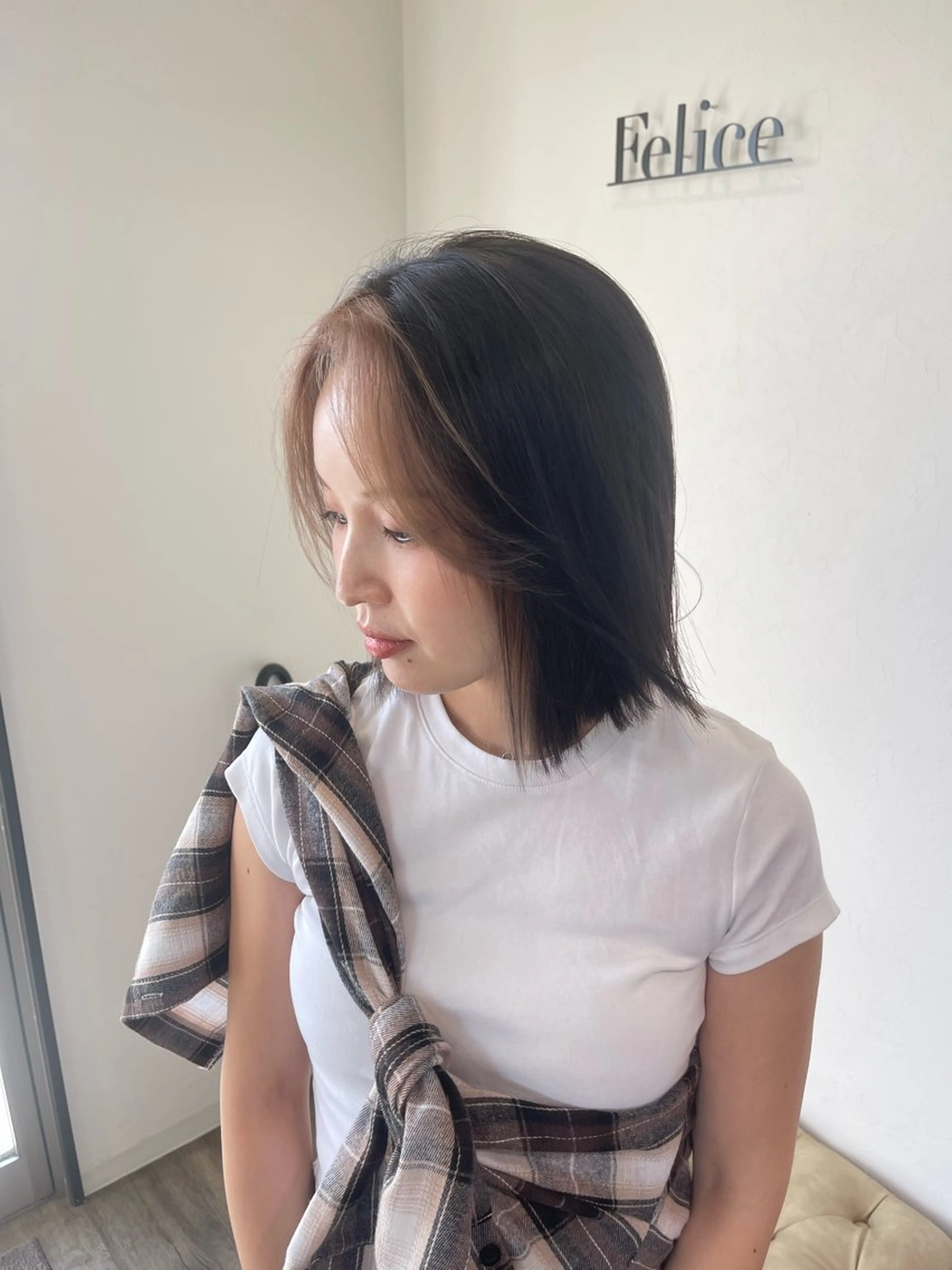 ミディアム カラー ヘアカラー Felice Erikaのヘアスタイル