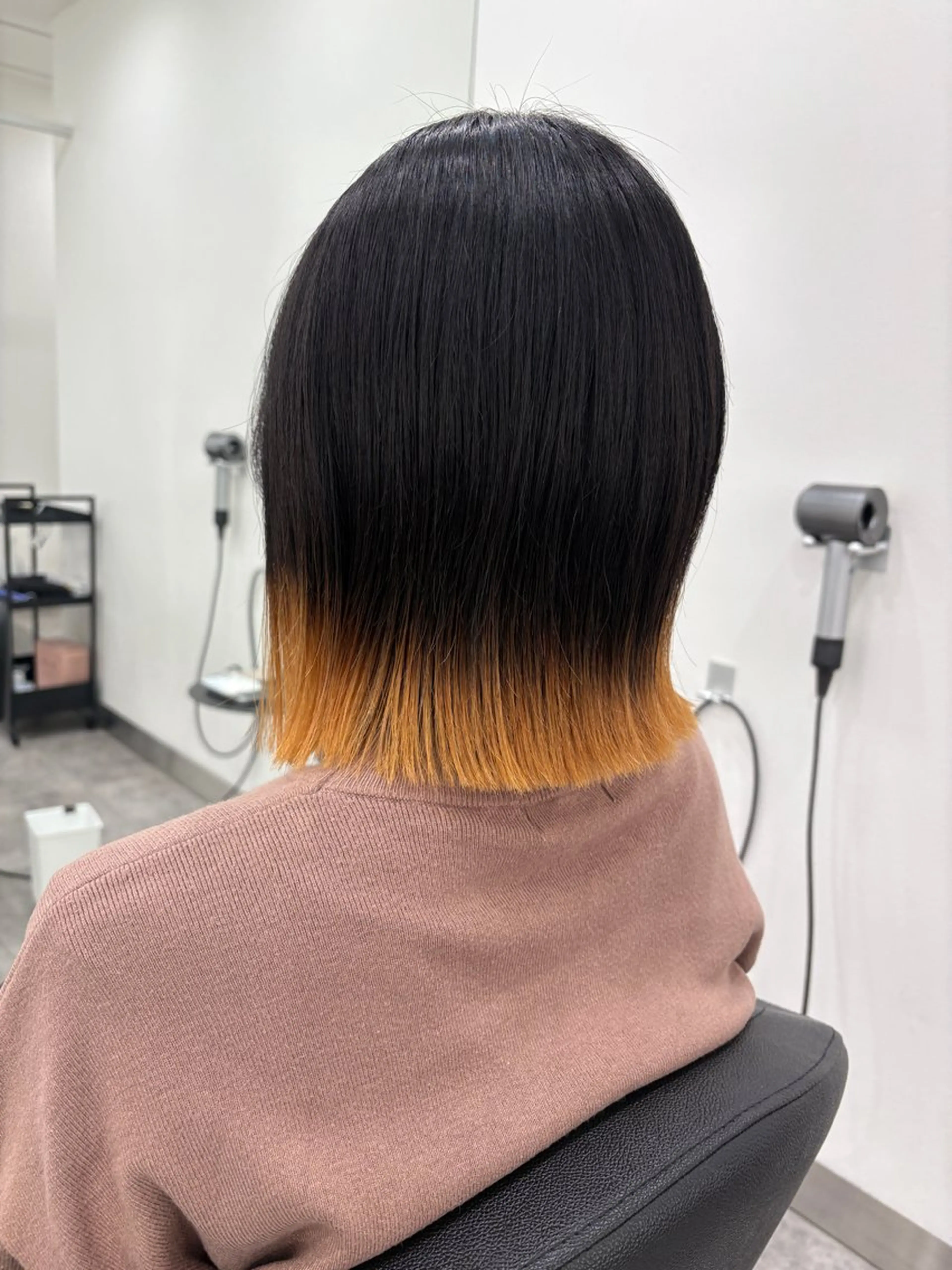 ミディアム カラー ヘアアレンジ ブリーチ ケアブリーチ ボブ 韓国風ヘア レイヤーカット 💝似合わせカット& カラーUruna💝のヘアスタイル