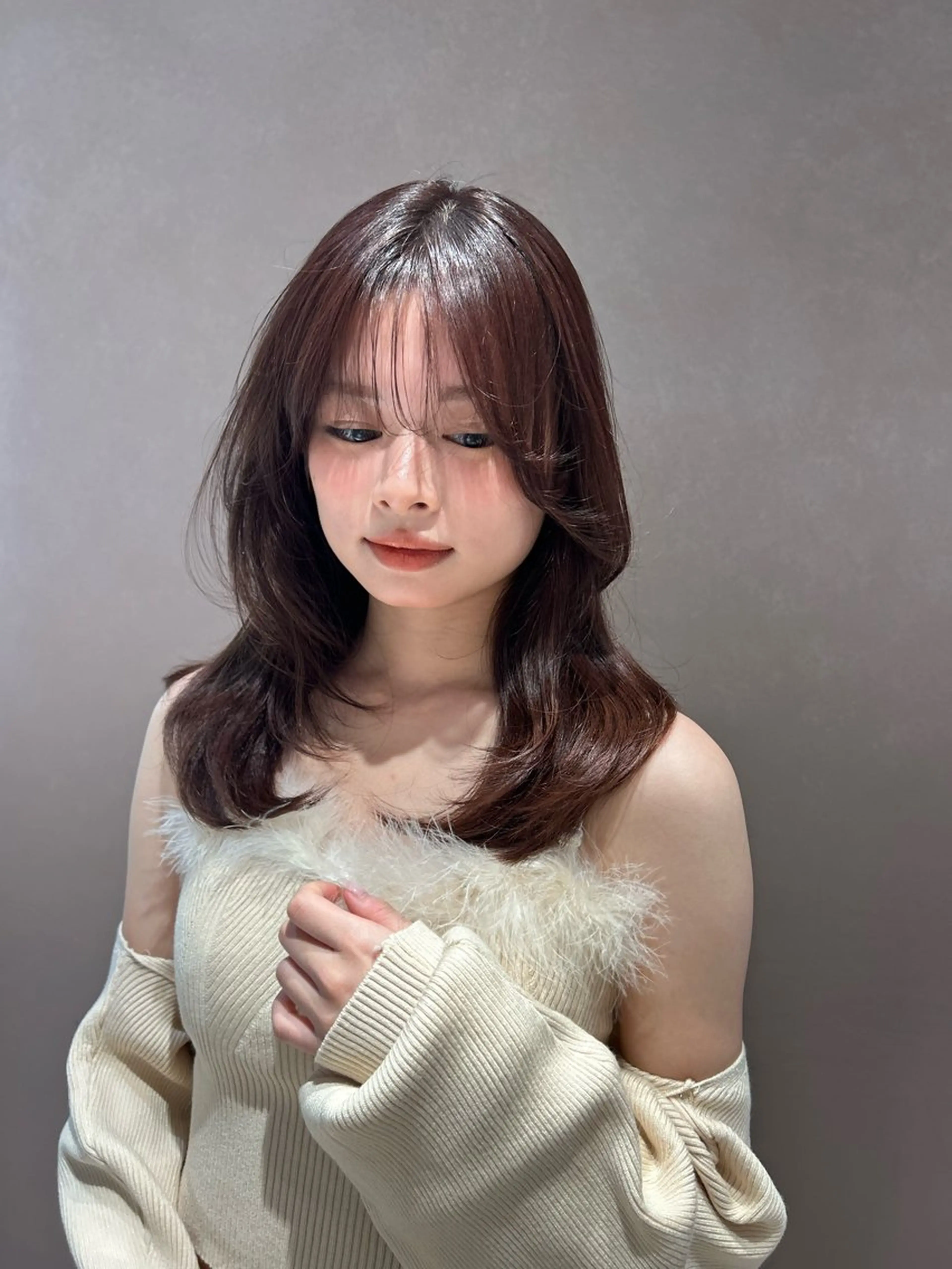 セミロング カラー 髪質改善 ミディアムヘア Chifumiのヘアスタイル