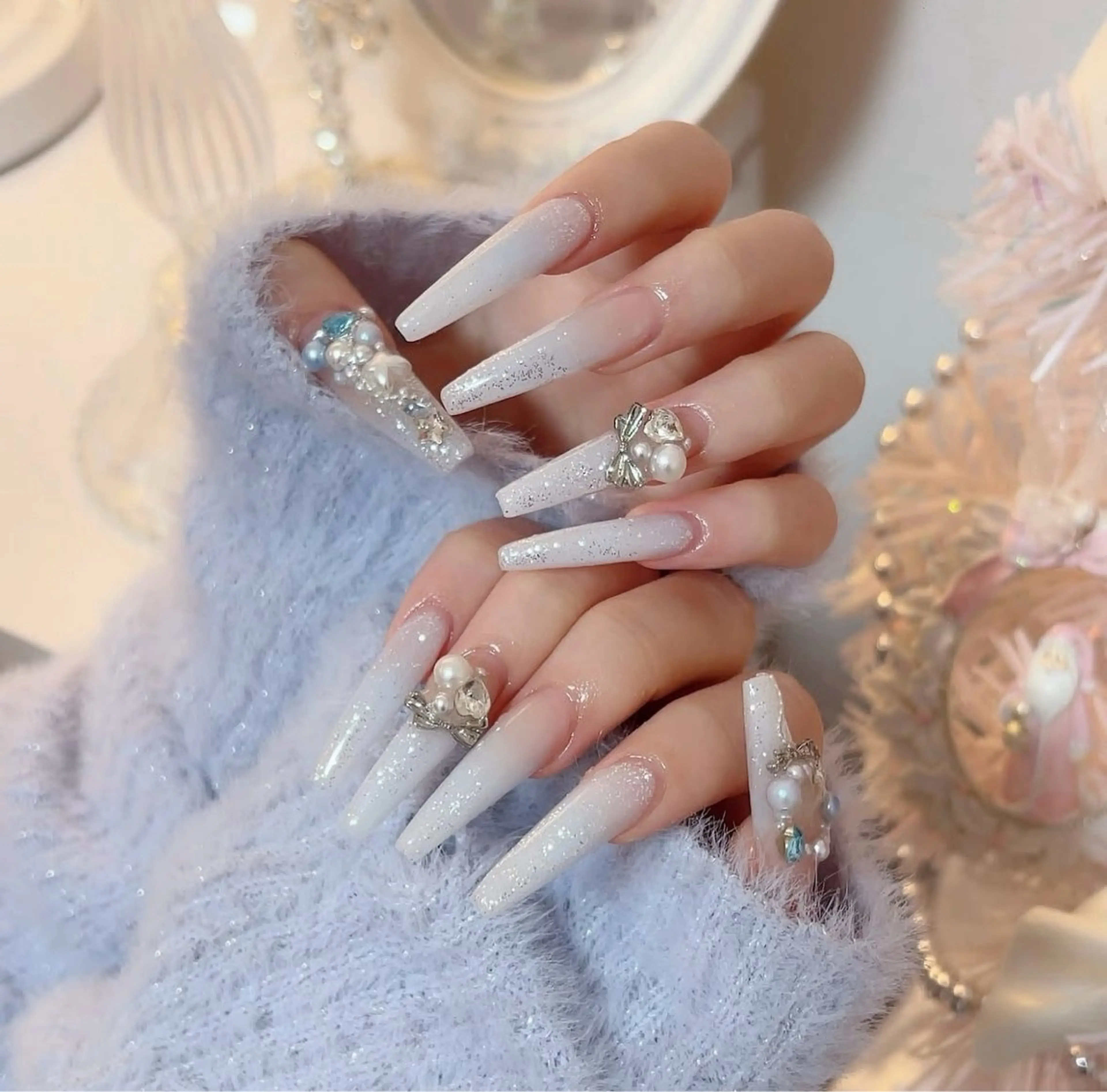 ネイル 長さ出し ジェルネイル グラデーション 韓国ネイル マグネットネイル Ruina 渋谷のネイルデザイン