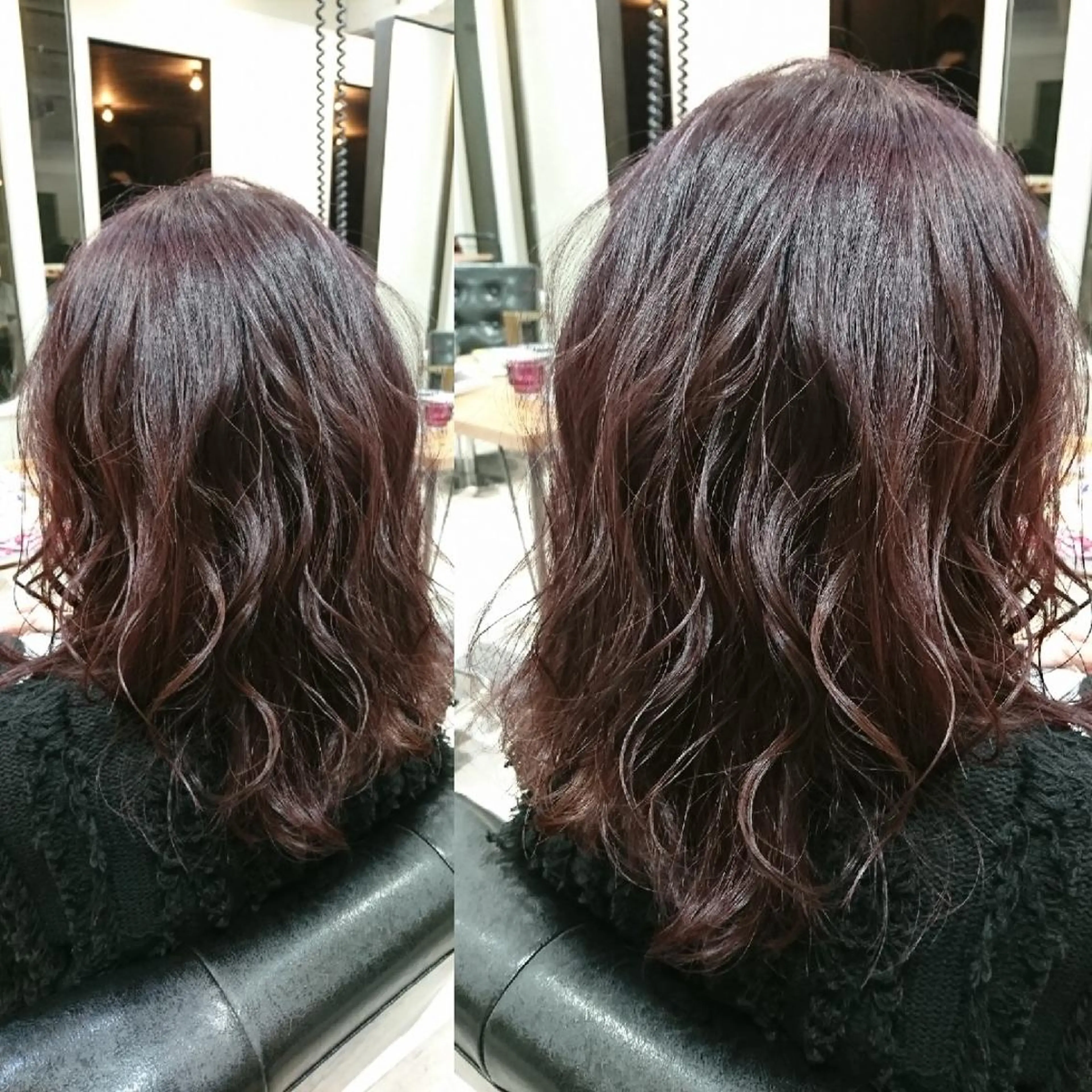 ミディアム カラー ボルドーカラー ACROあべの店所属・艶カラー/インナー /グラデ/大西小百合のヘアスタイル