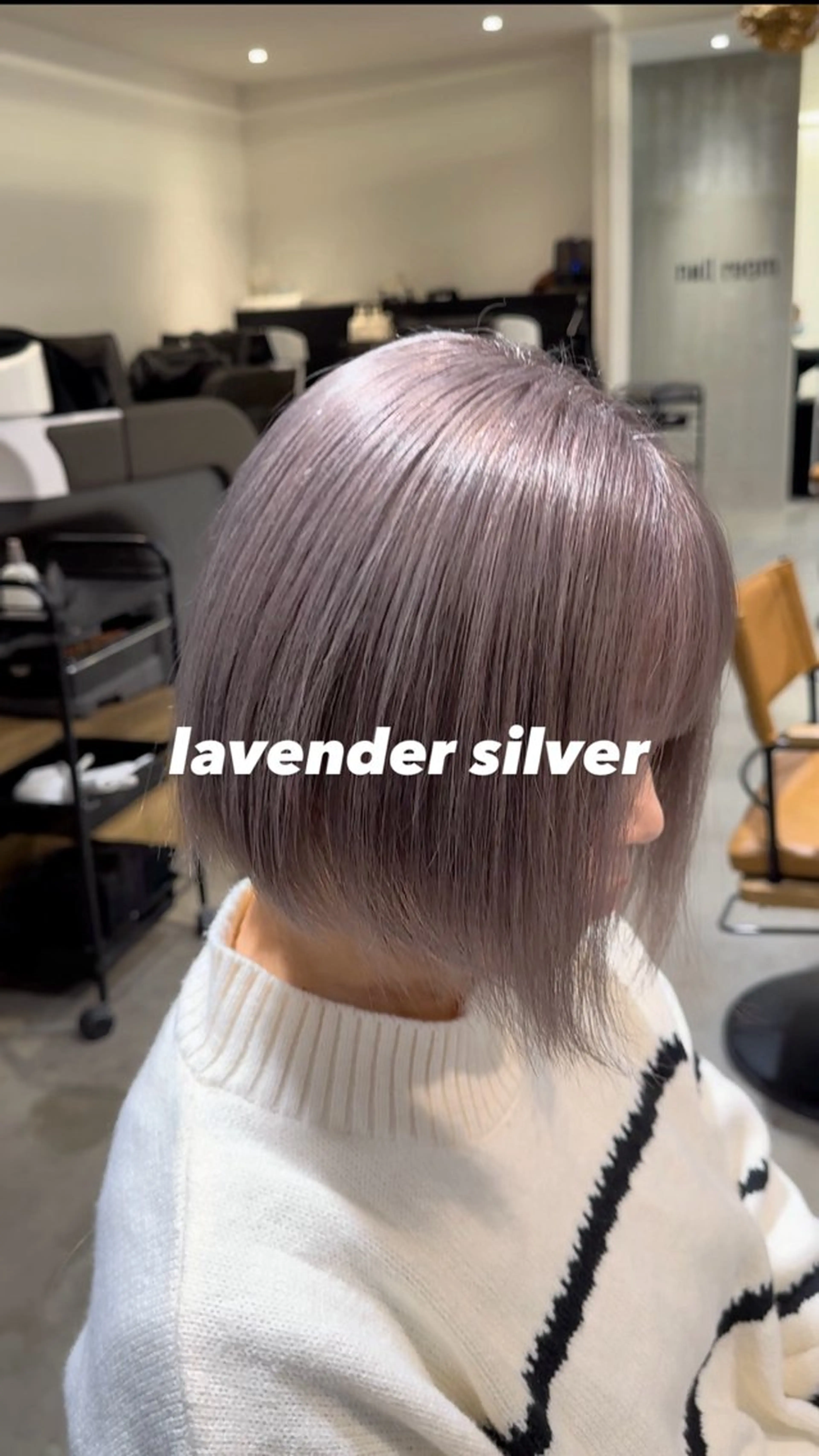 ショート カラー ブリーチ ラベンダーカラー シルバー 各務原/カラー/ブリ ーチお任せください！のヘアスタイル