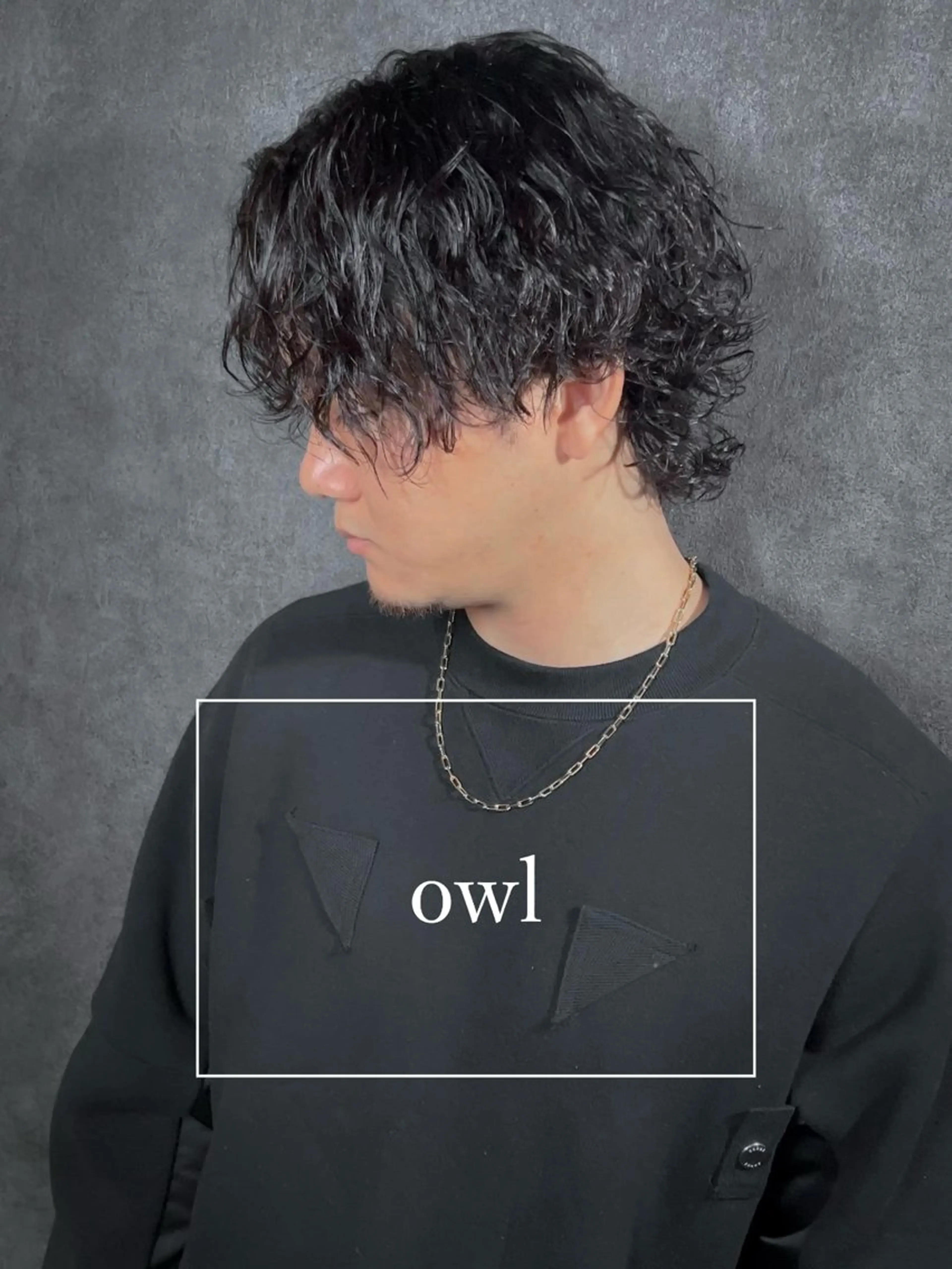 ミディアム パーマ メンズ ミディアムパーマ センターパート マッシュウルフ マッシュ メンズパーマ メンズサロン【owl 心斎橋】難波/アメ村のヘアスタイル