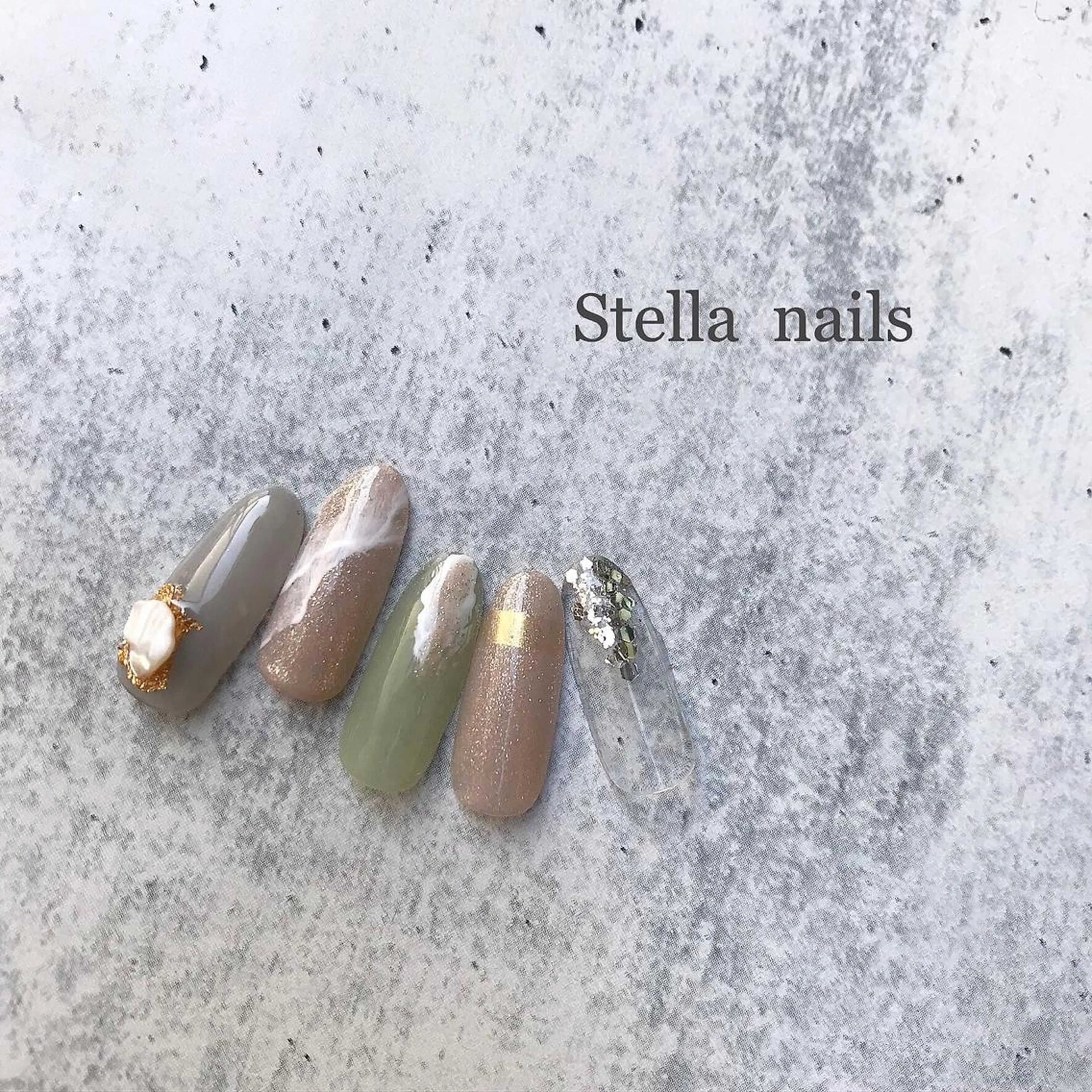 ネイル ピスタチオネイル Stella nailsのネイルデザイン