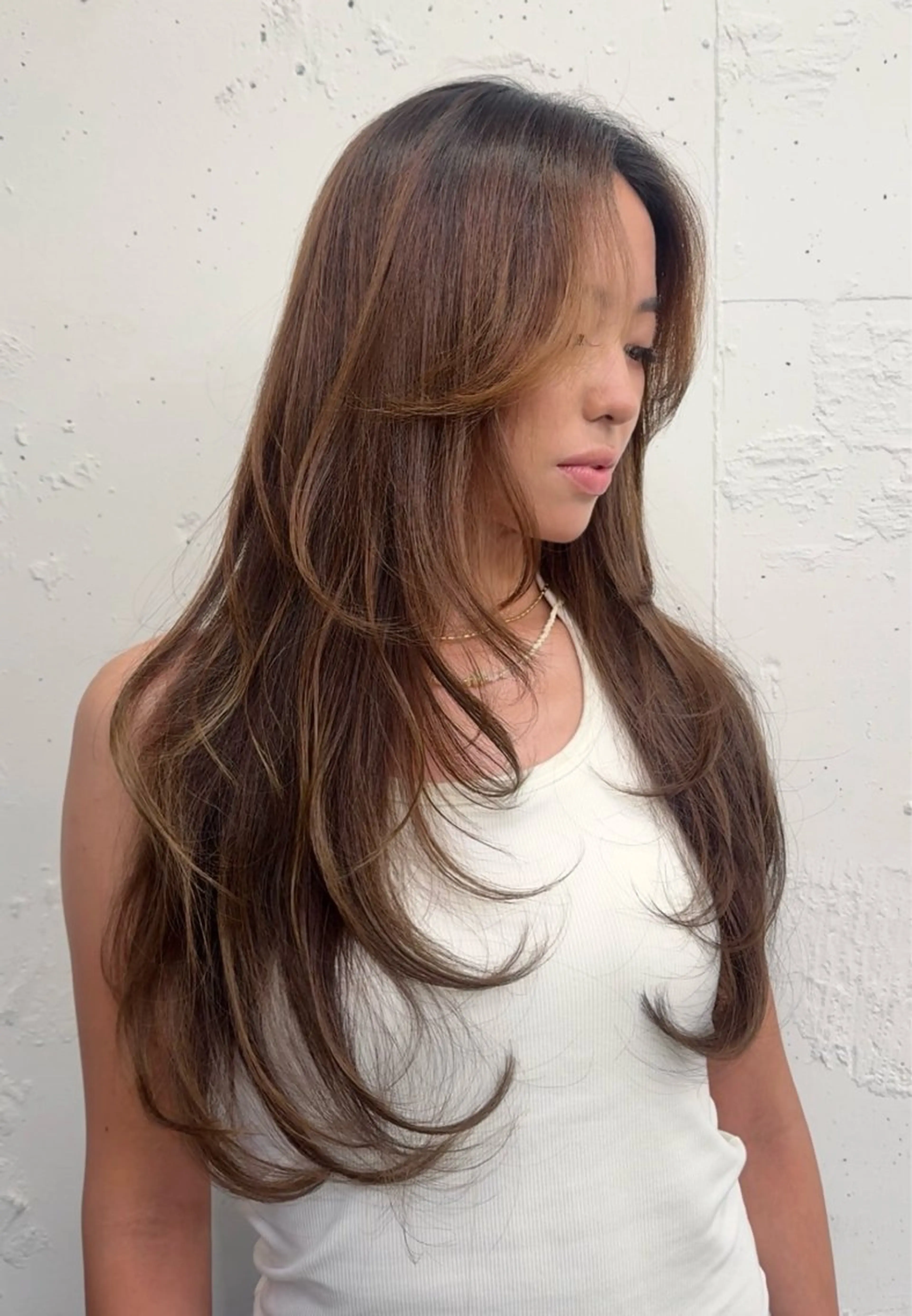 ロング レイヤーカット カット RINA ブリーチ / 海外レイヤーのヘアスタイル