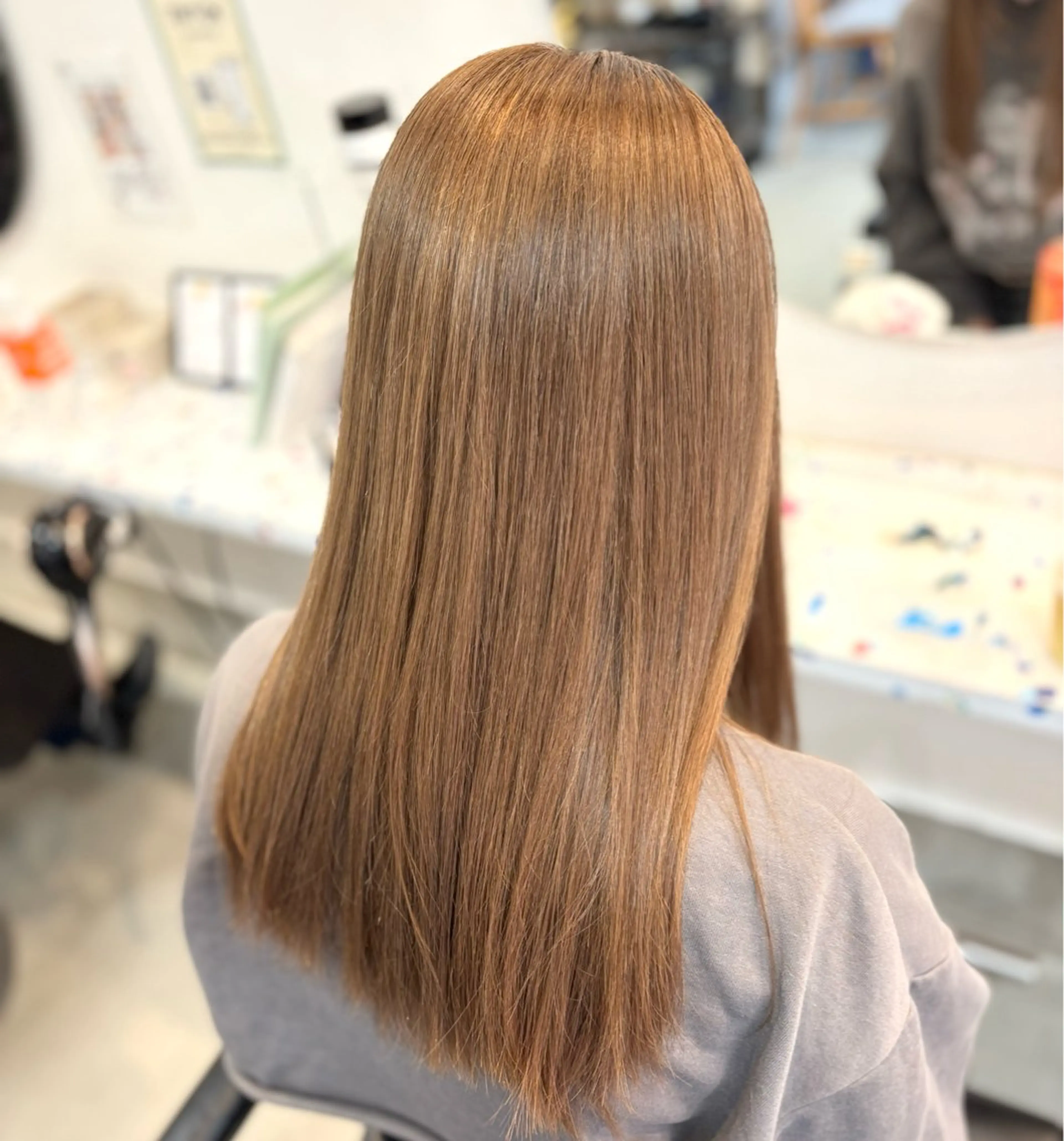 セミロング ヘアカラー トリートメント まろやかなベージュ 小池春樹のヘアスタイル