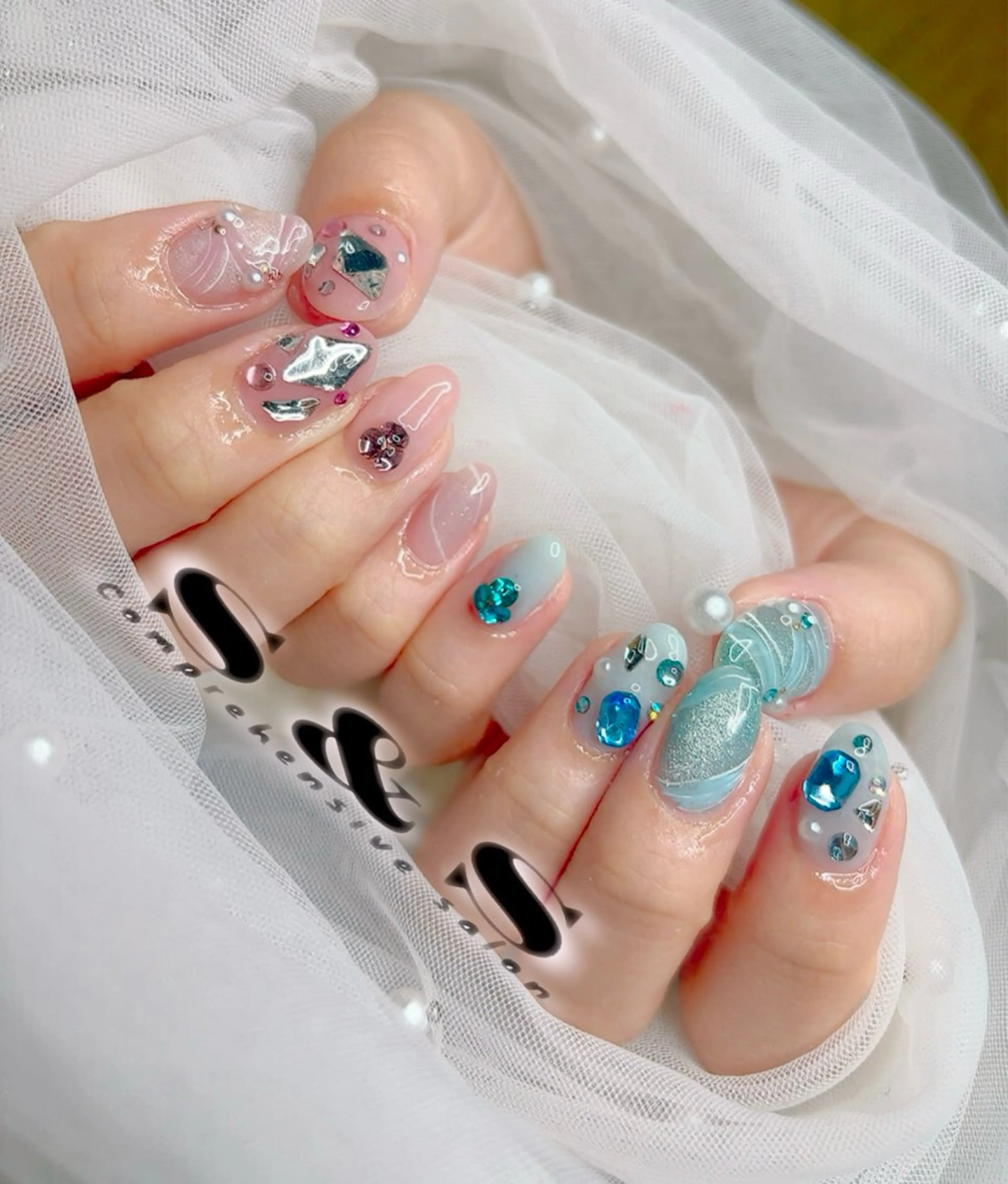 ネイル 長さ出し メンズネイル 持ち込み 夏ネイル ワンホンネイル S&S 村田小百合のネイルデザイン