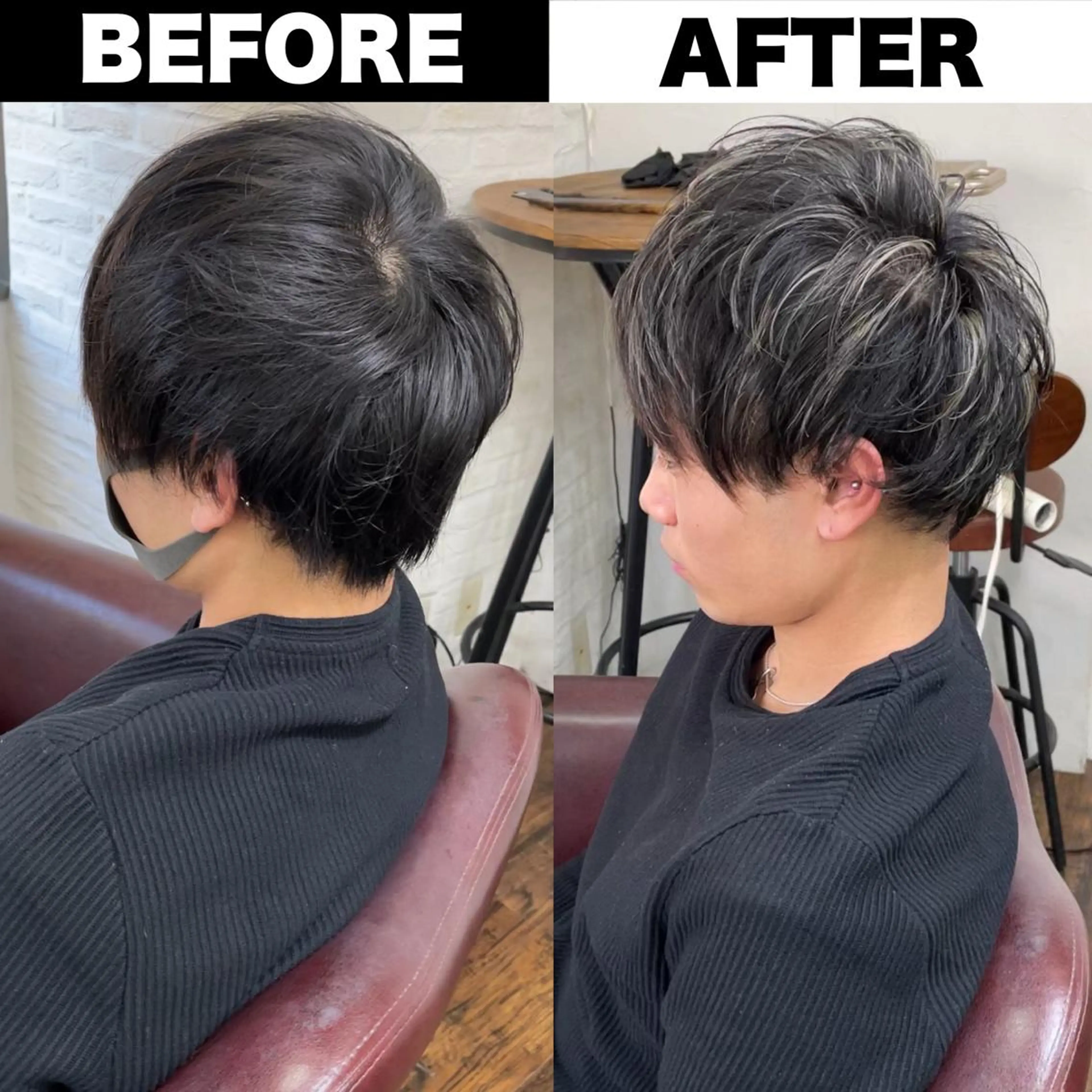 カラー メンズ メンズブリーチ メンズハイライト メンズメッシュ メンズパーマ ツーブロック カット ヘアカラー トリートメント Soleria /ソレリア所属・メンズカットのプロ 田中慎一のヘアスタイル