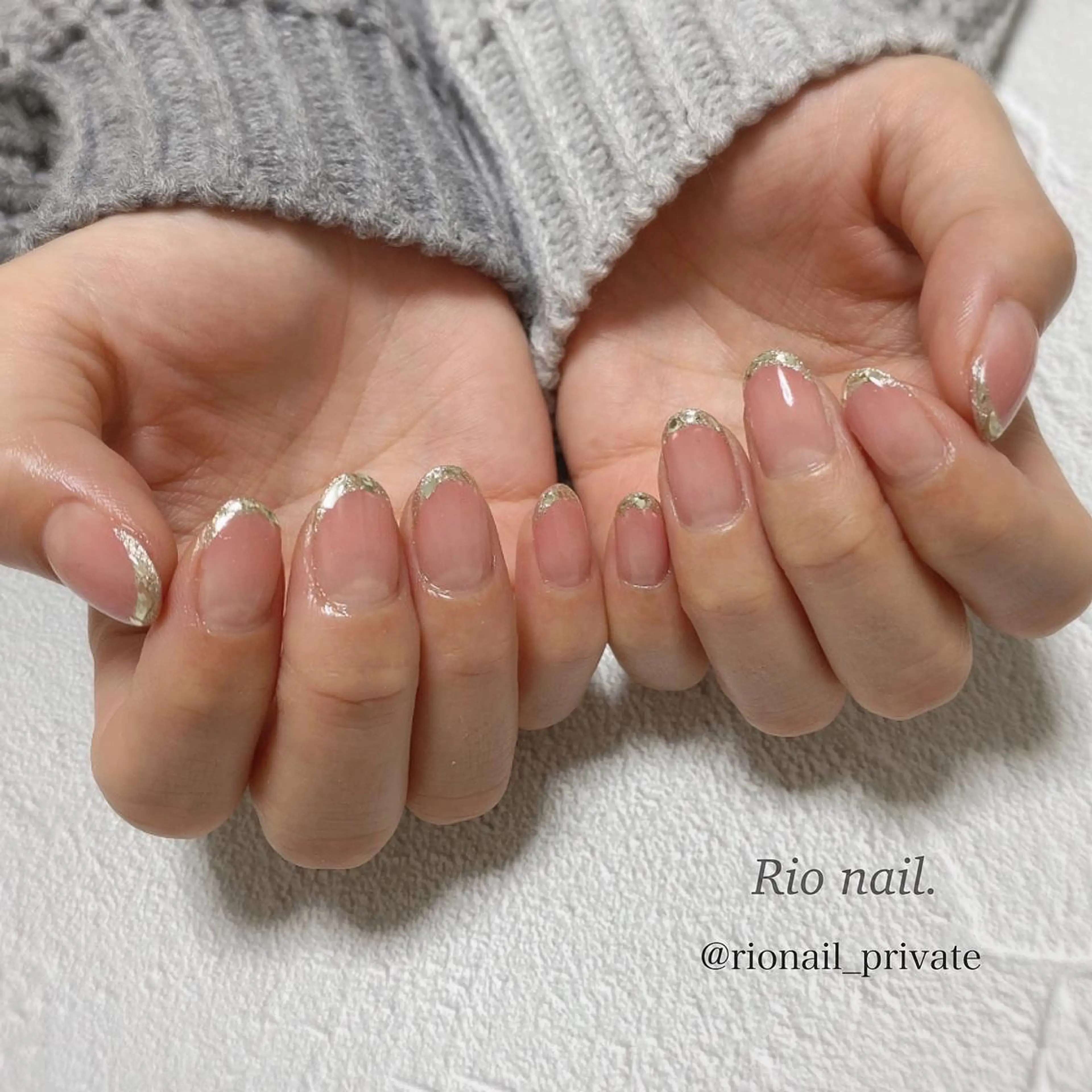 ネイル フレンチネイル ガラスフレンチ nailsalon LiNNeのネイルデザイン