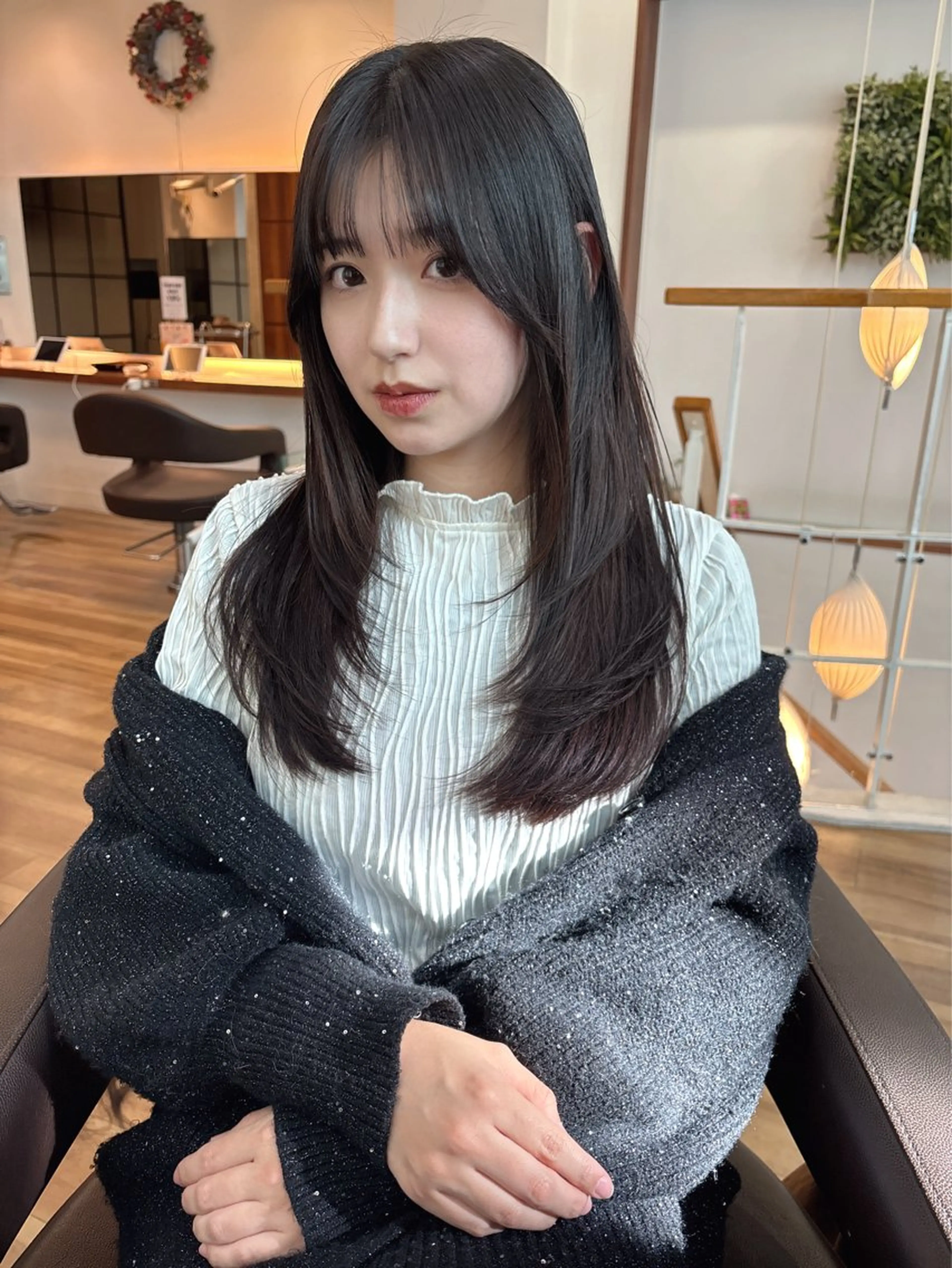 ロング カラー レイヤーカット カット ヘアカラー トリートメント レイヤーカット /透明感/千葉怜寿のヘアスタイル