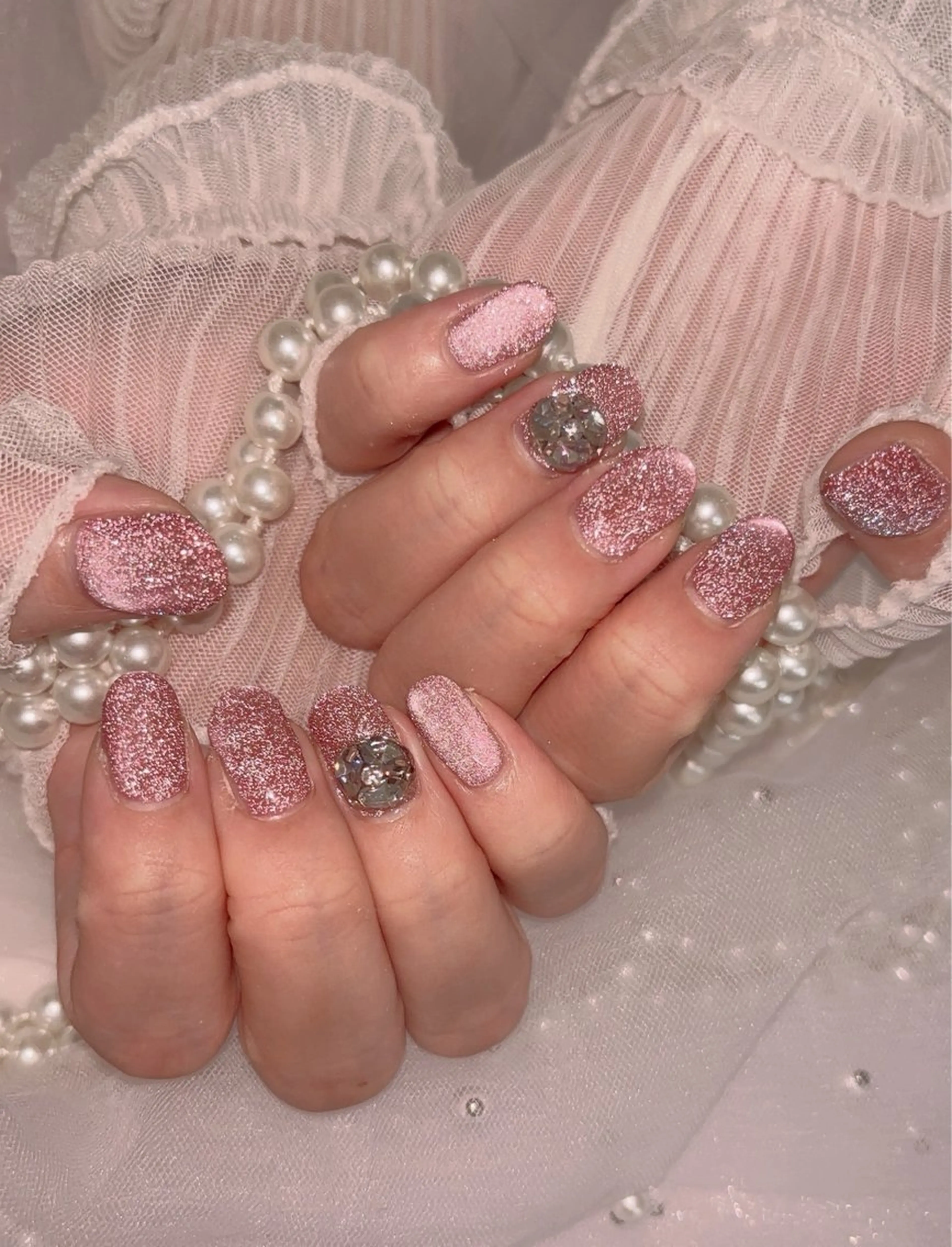 ネイル フラッシュネイル フラッシュマグ ピンク ハンドネイル Nail Salon macherieのネイルデザイン