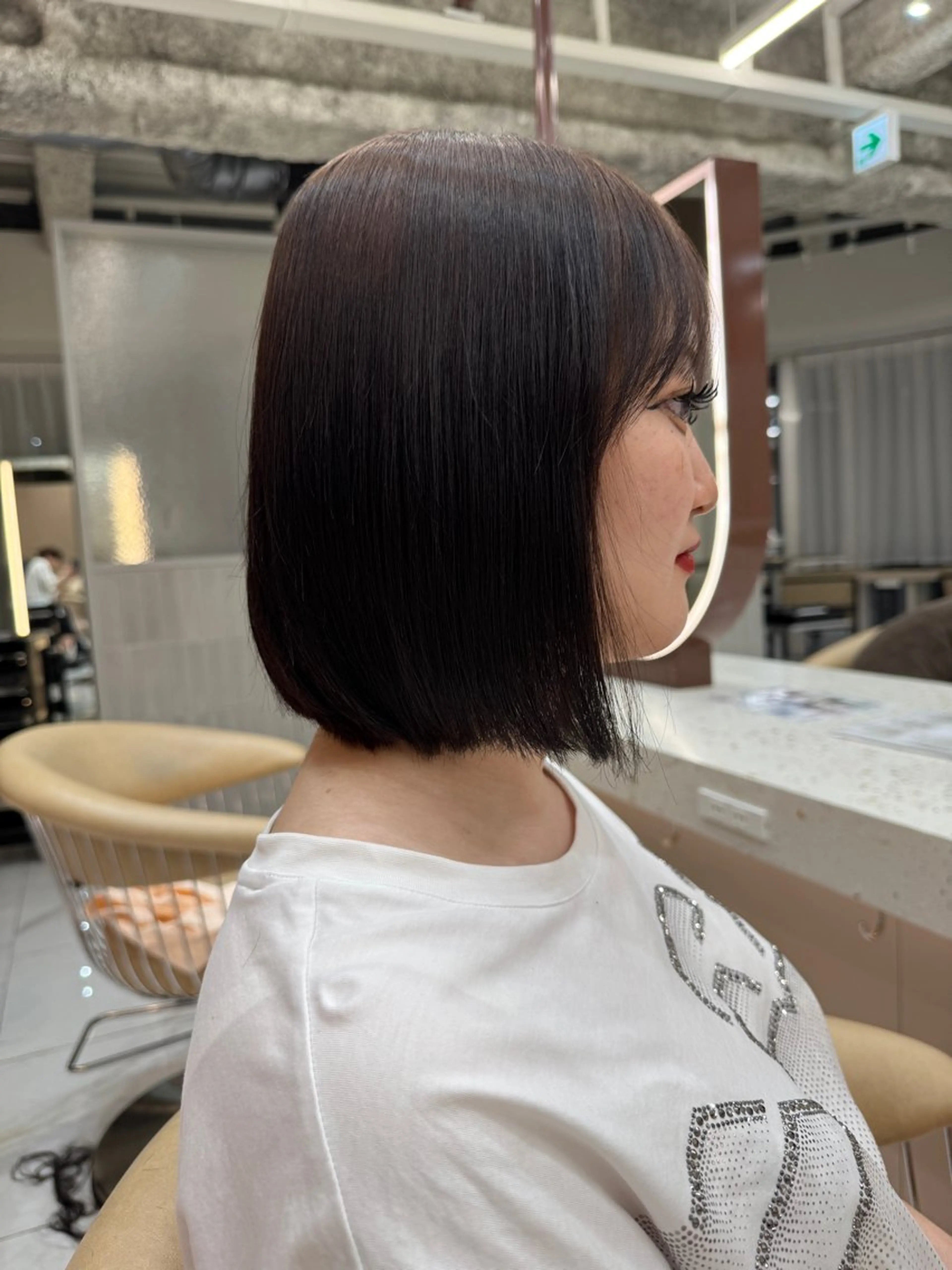 ミディアム ボブ 縮毛矯正 縮毛矯正 斎藤 悠人のヘアスタイル