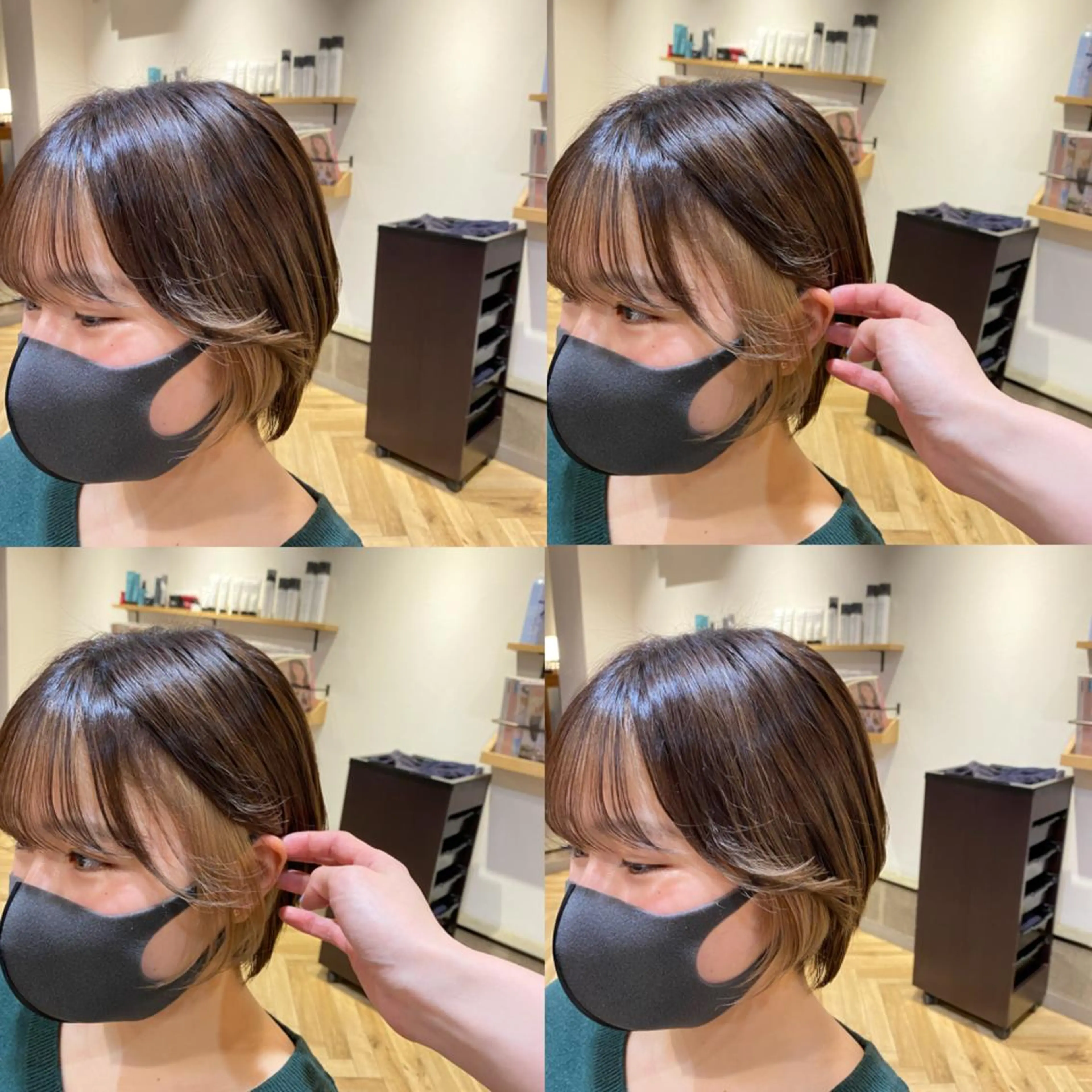 ショート カラー ベージュカラー ブリーチ 艶カラー/韓国顔周り 🎀mamiのヘアスタイル