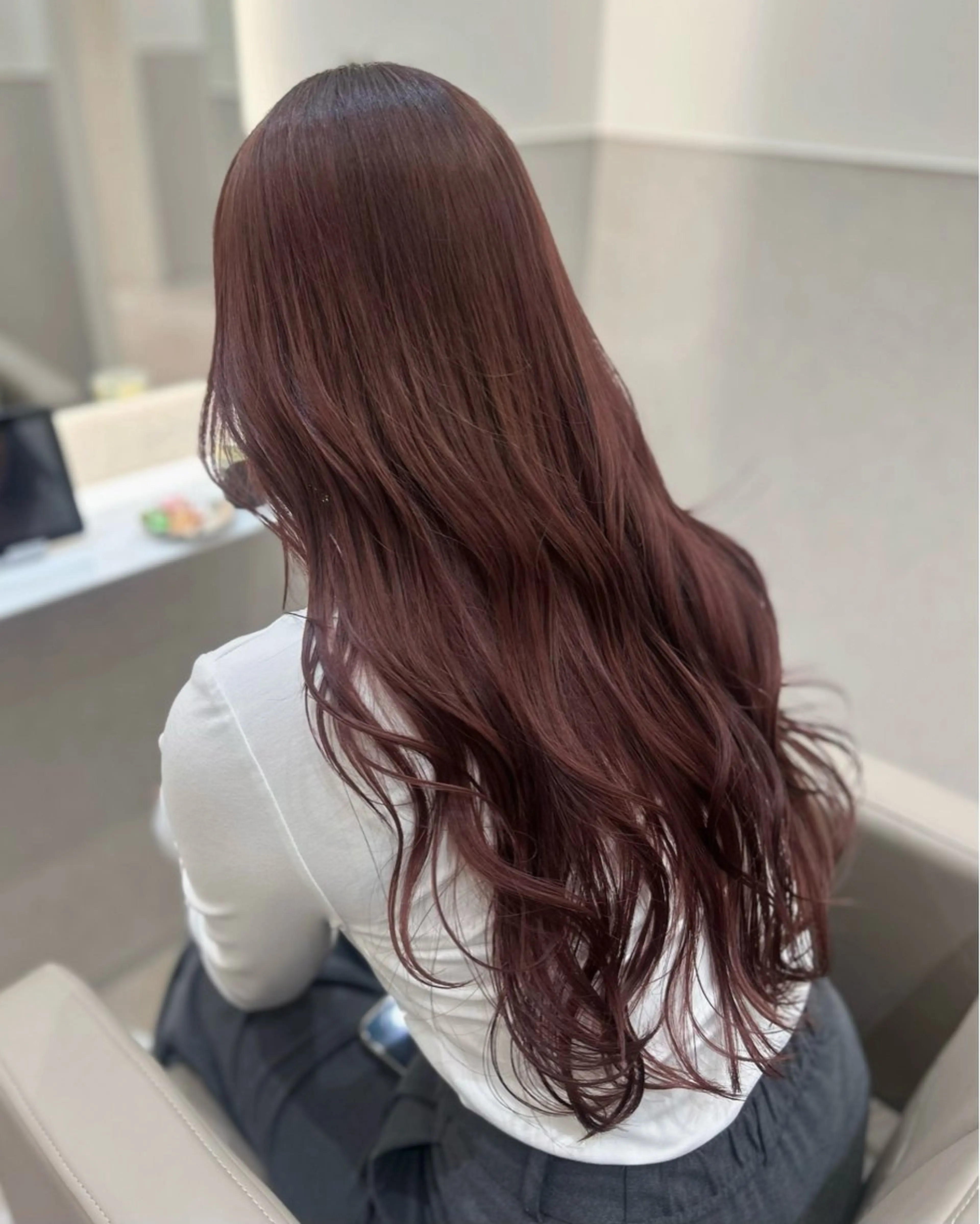 ロング カラー ブリーチ ラベンダーカラー ピンクカラー ヘアカラー 韓国ヘア nanahaのヘアスタイル