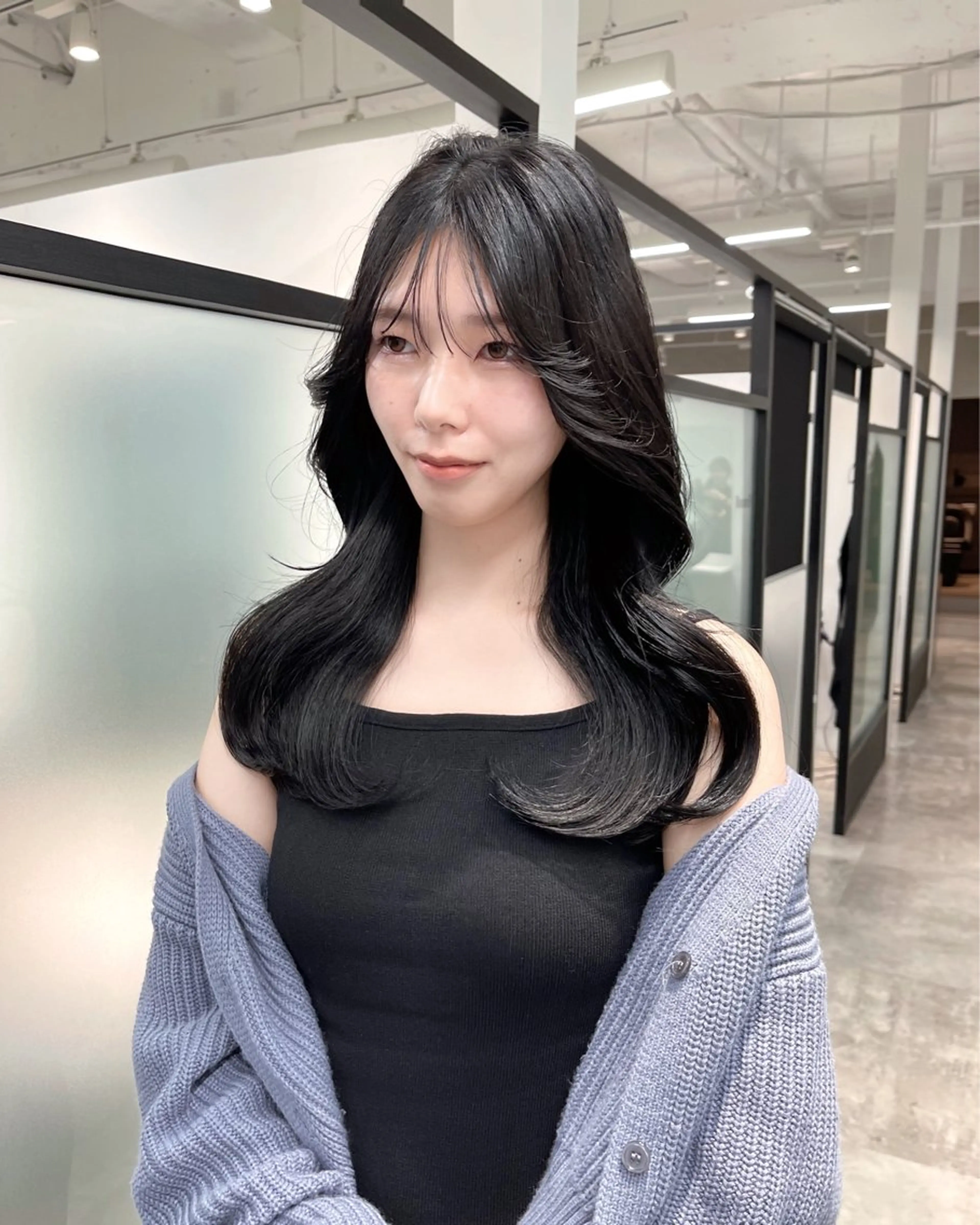 ロング 韓国風ヘア レイヤーカット カット ヘアカラー トリートメント 韓国レイヤーカット 髪質改善▫️水野有真のヘアスタイル