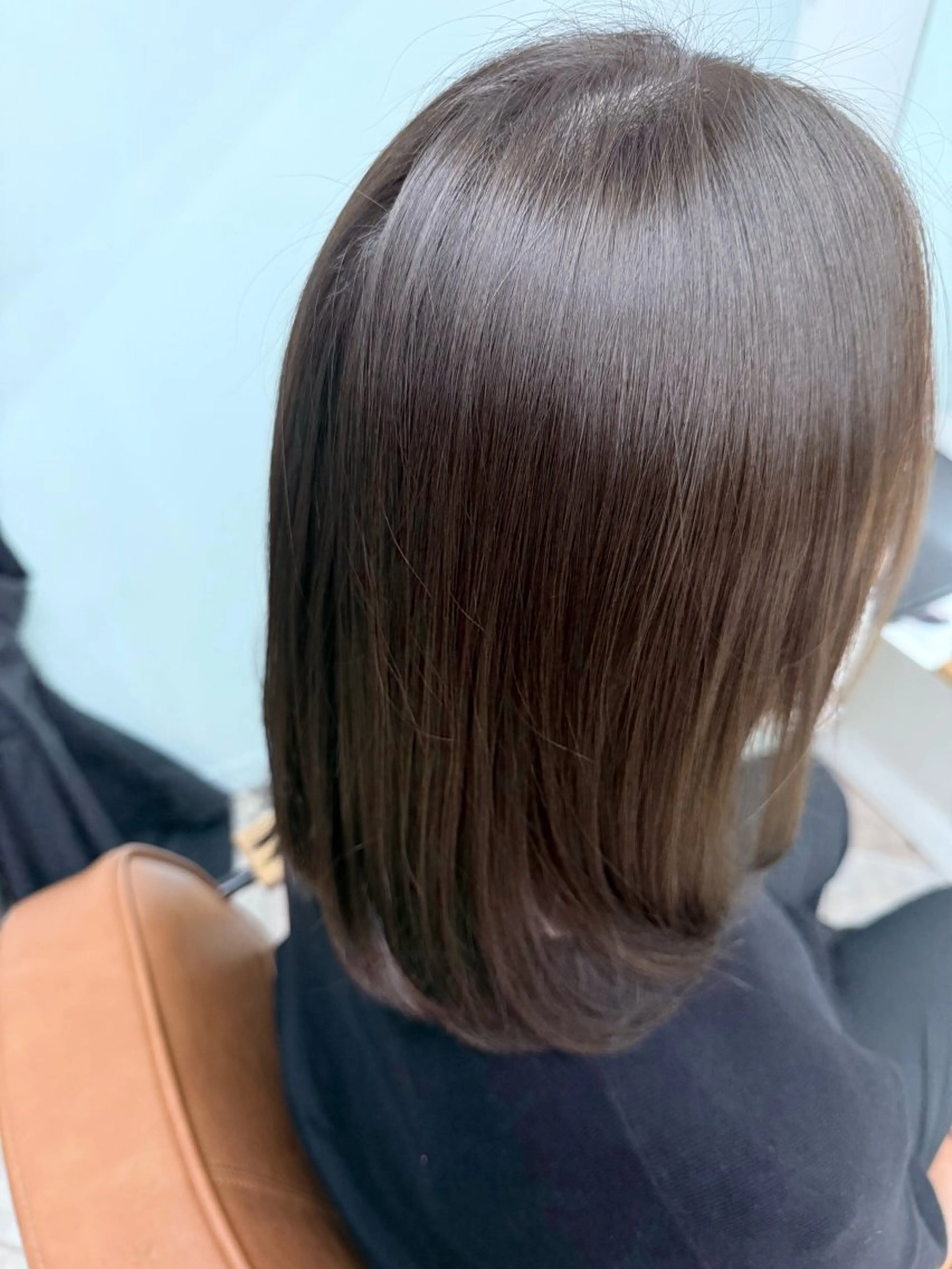 ミディアム カラー グレージュ オリーブグレージュ オリーブグレー 永木 楓のヘアスタイル