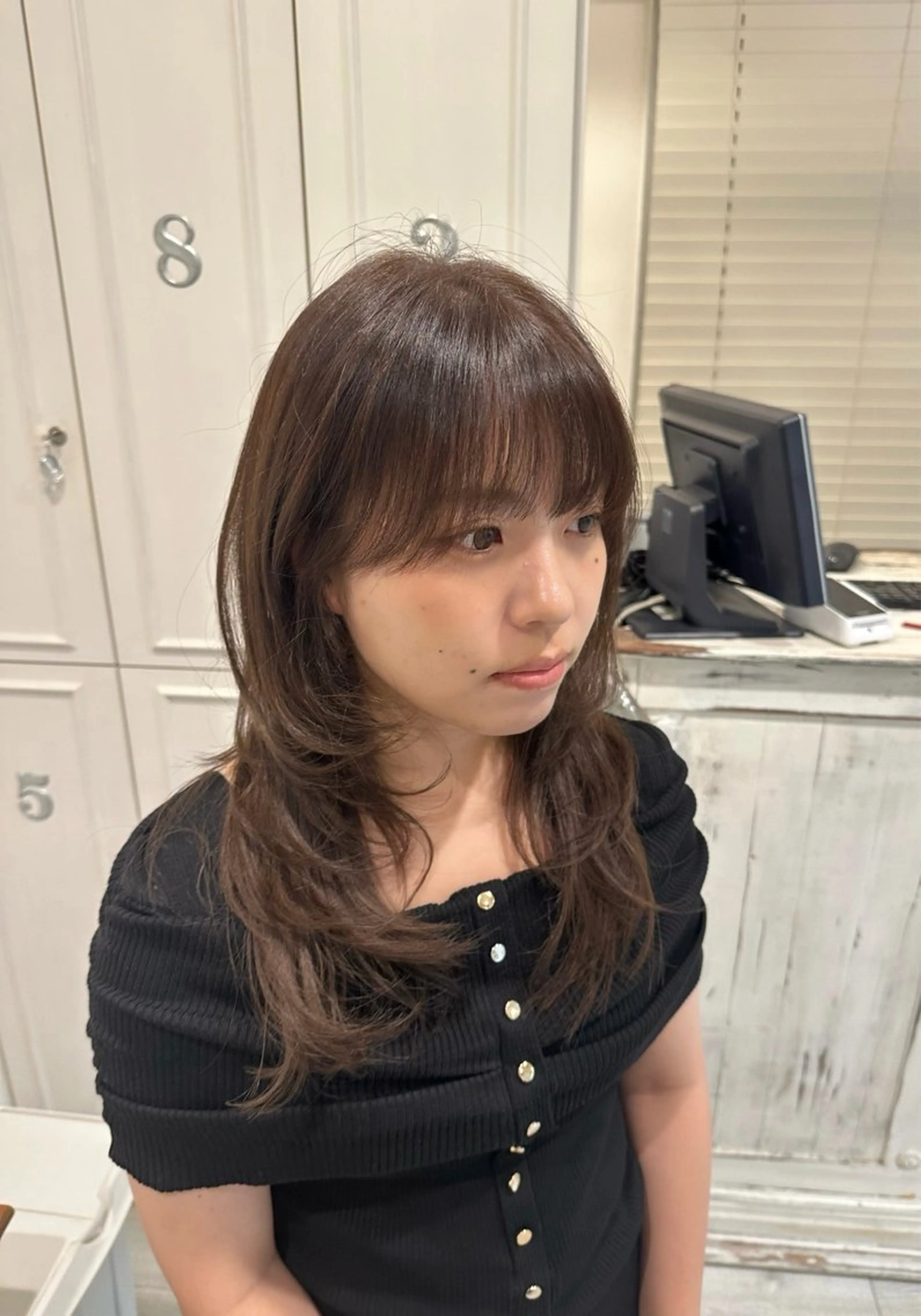 セミロング セミロングパーマ レイヤーカット カット tiravento 南船場店所属・nana 韓国スタイル🇰🇷のヘアスタイル