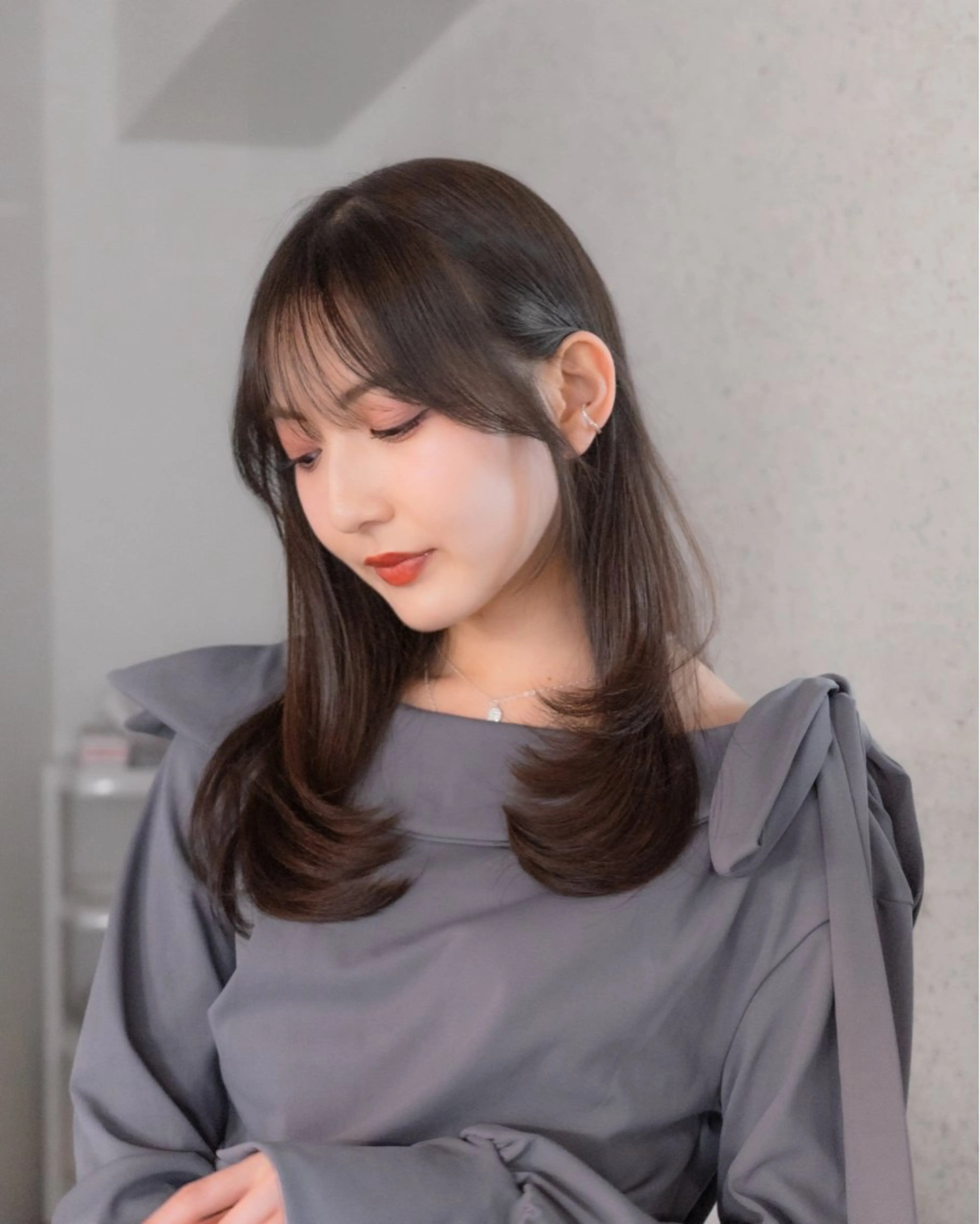 ロング カラー ヘアアレンジ ロングレイヤー ブラウンカラー レイヤーカット ロング 縮毛矯正/グレージュ /表参道/小森波琉のヘアスタイル