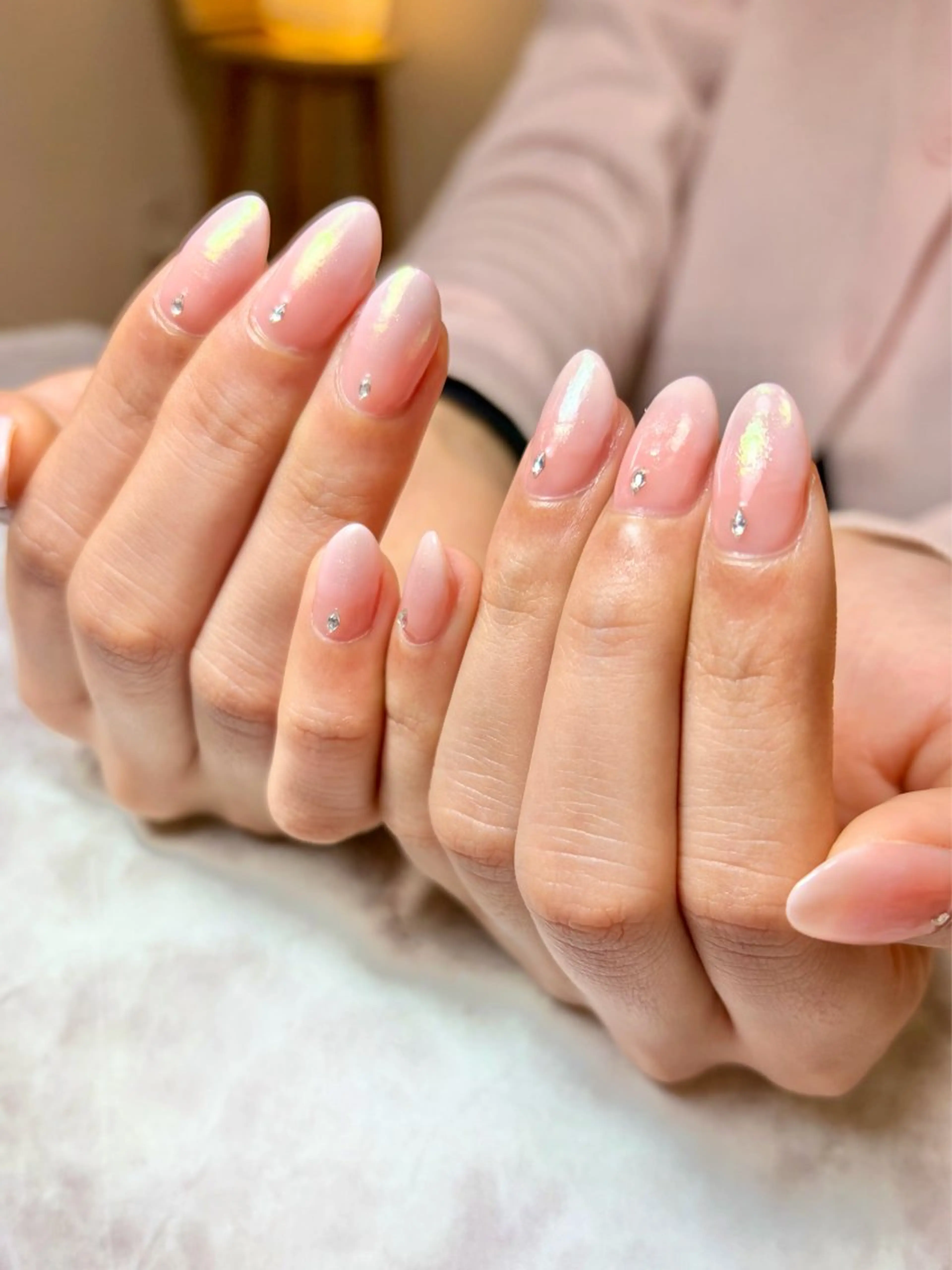 ネイル グラデーション ピンク ホワイト 岐南ネイル HATAnailのネイルデザイン