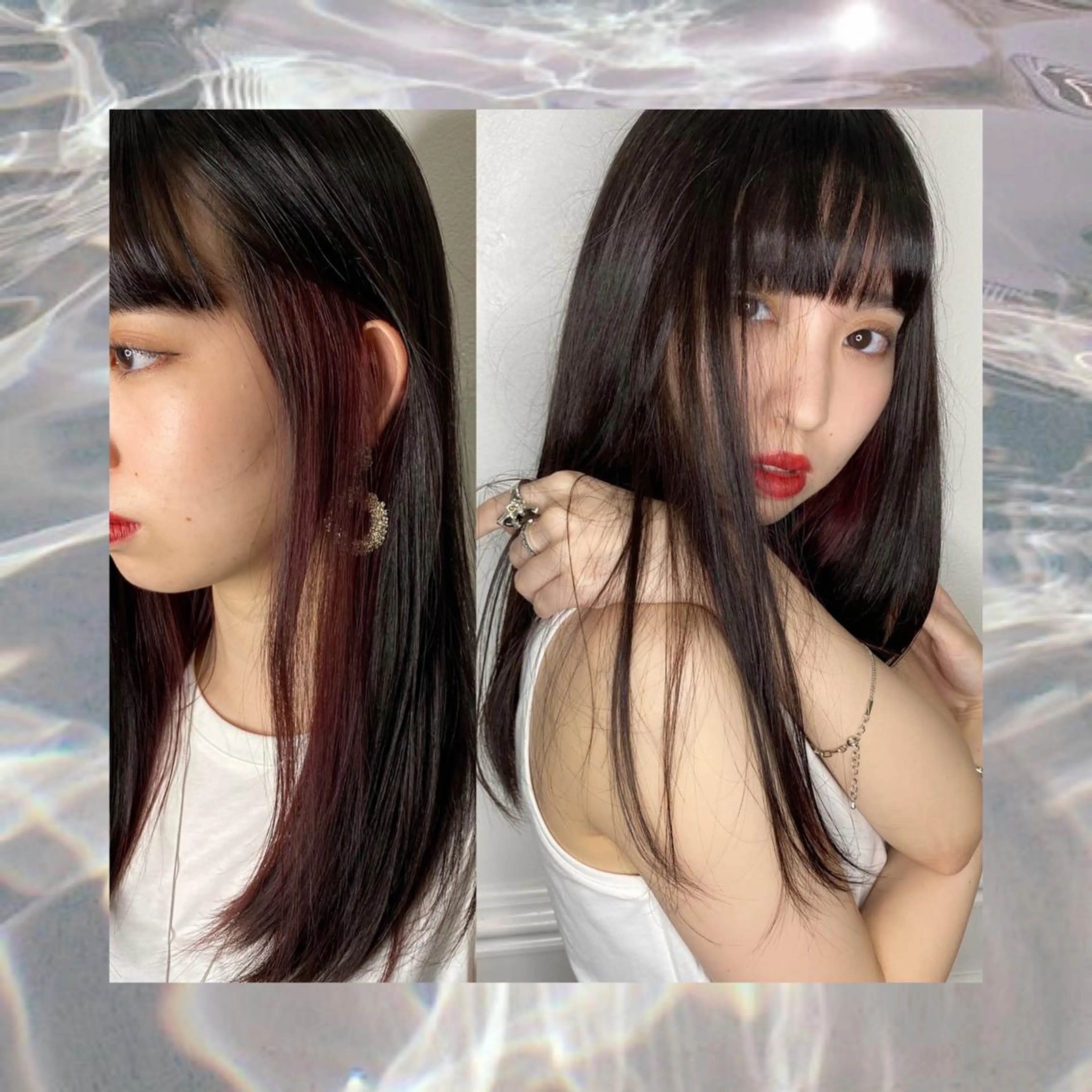 ロング カラー ヘアアレンジ 韓国レイヤーカット/ 儚げカラーチナツのヘアスタイル