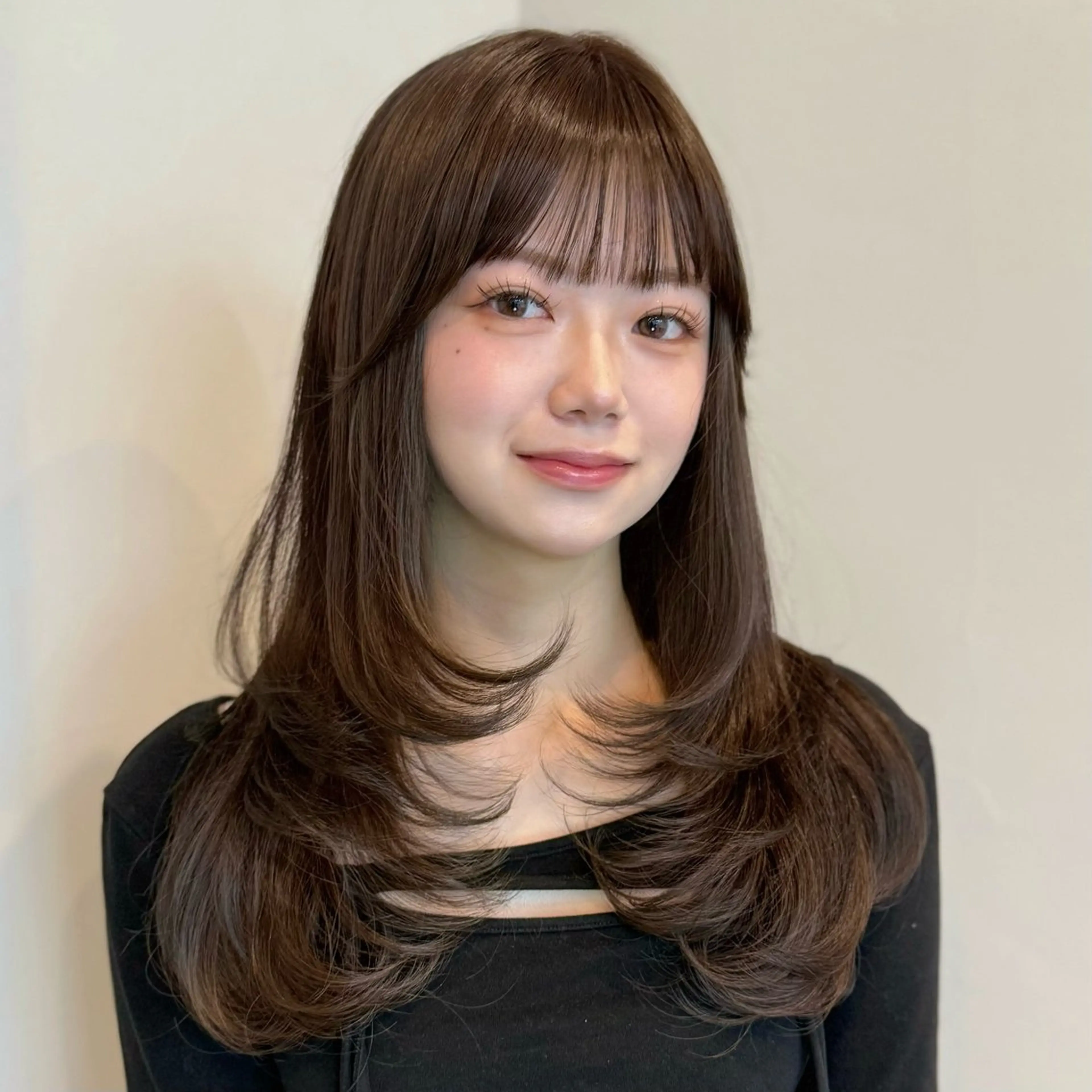 セミロング カラー ブラウンカラー 透明感カラー レイヤーカット カット ヘアカラー トリートメント レイヤー/艶カラー /sora🌙✨️のヘアスタイル