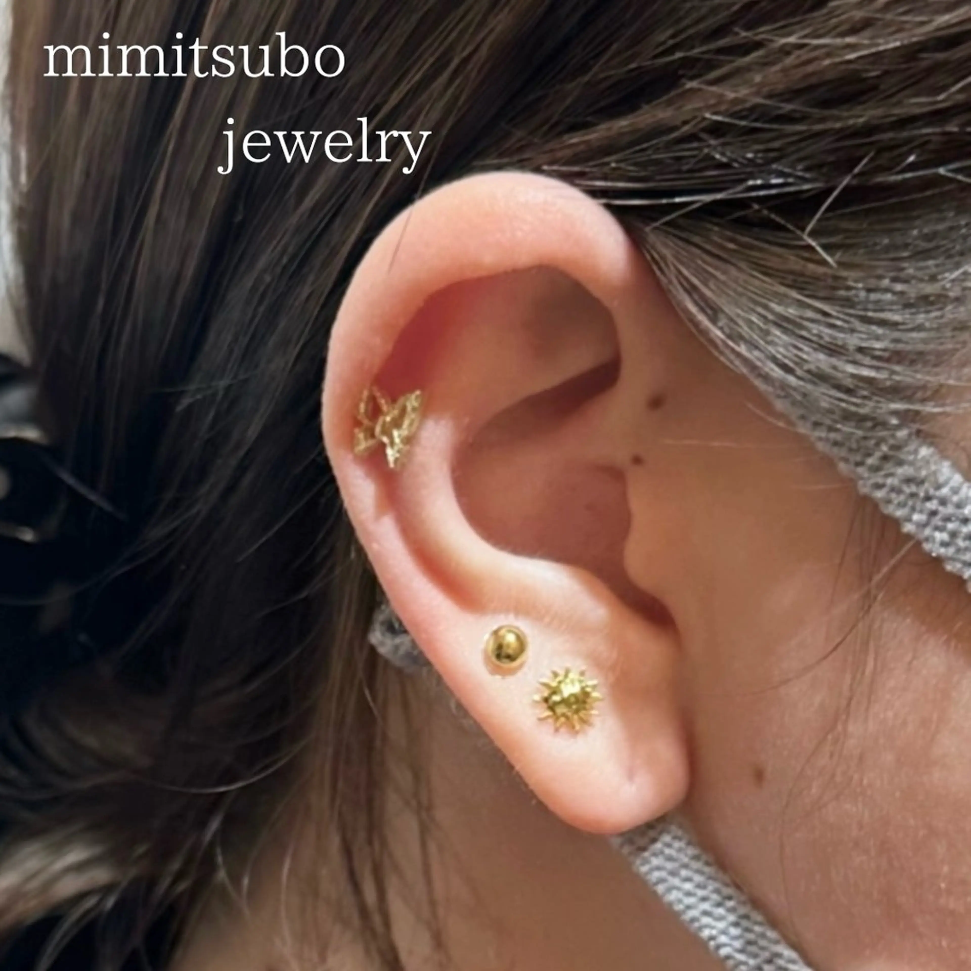 耳ツボジュエリー3パーツの写真