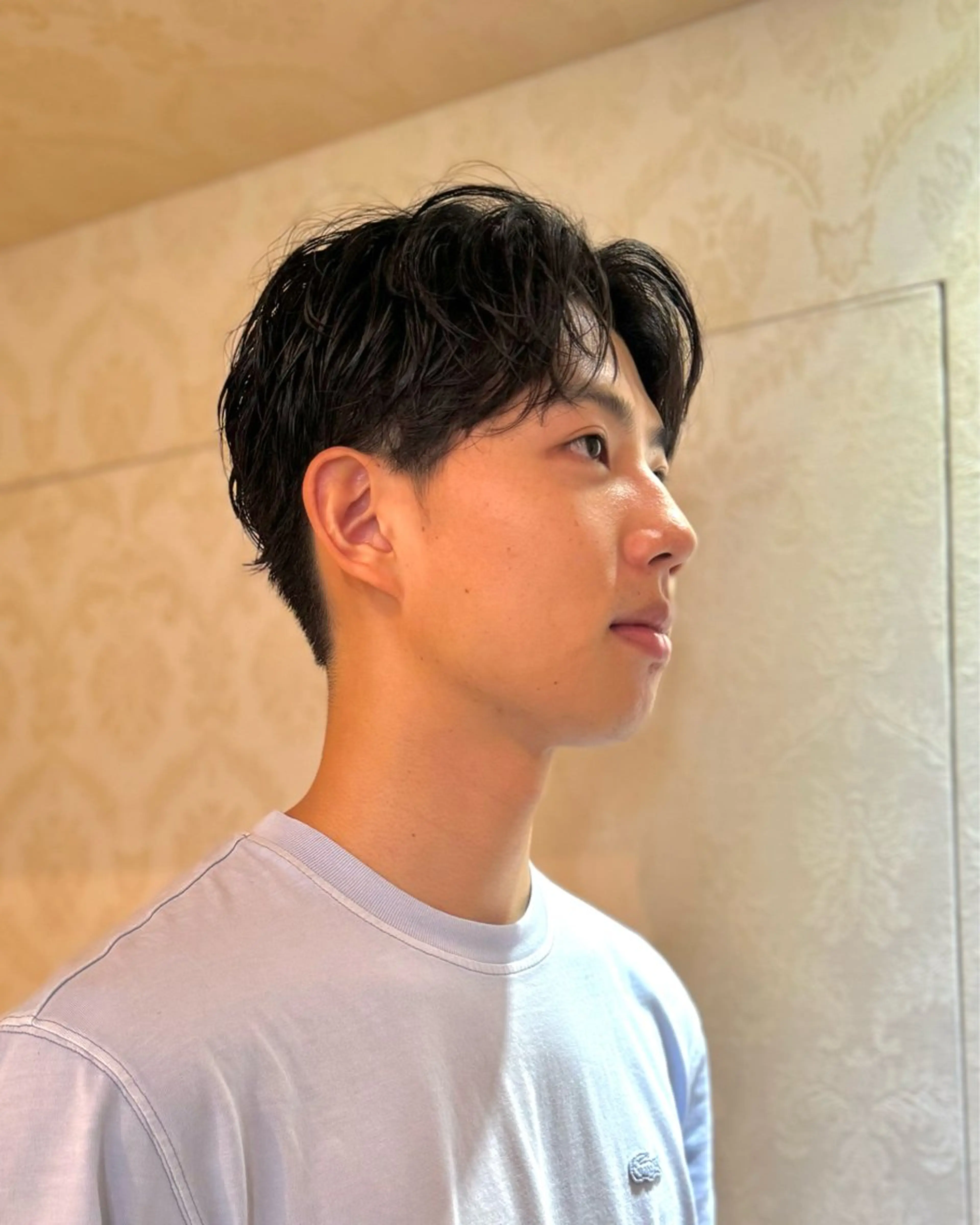 メンズ センターパート スパイキーショート 大人パーマ 丸山のヘアスタイル