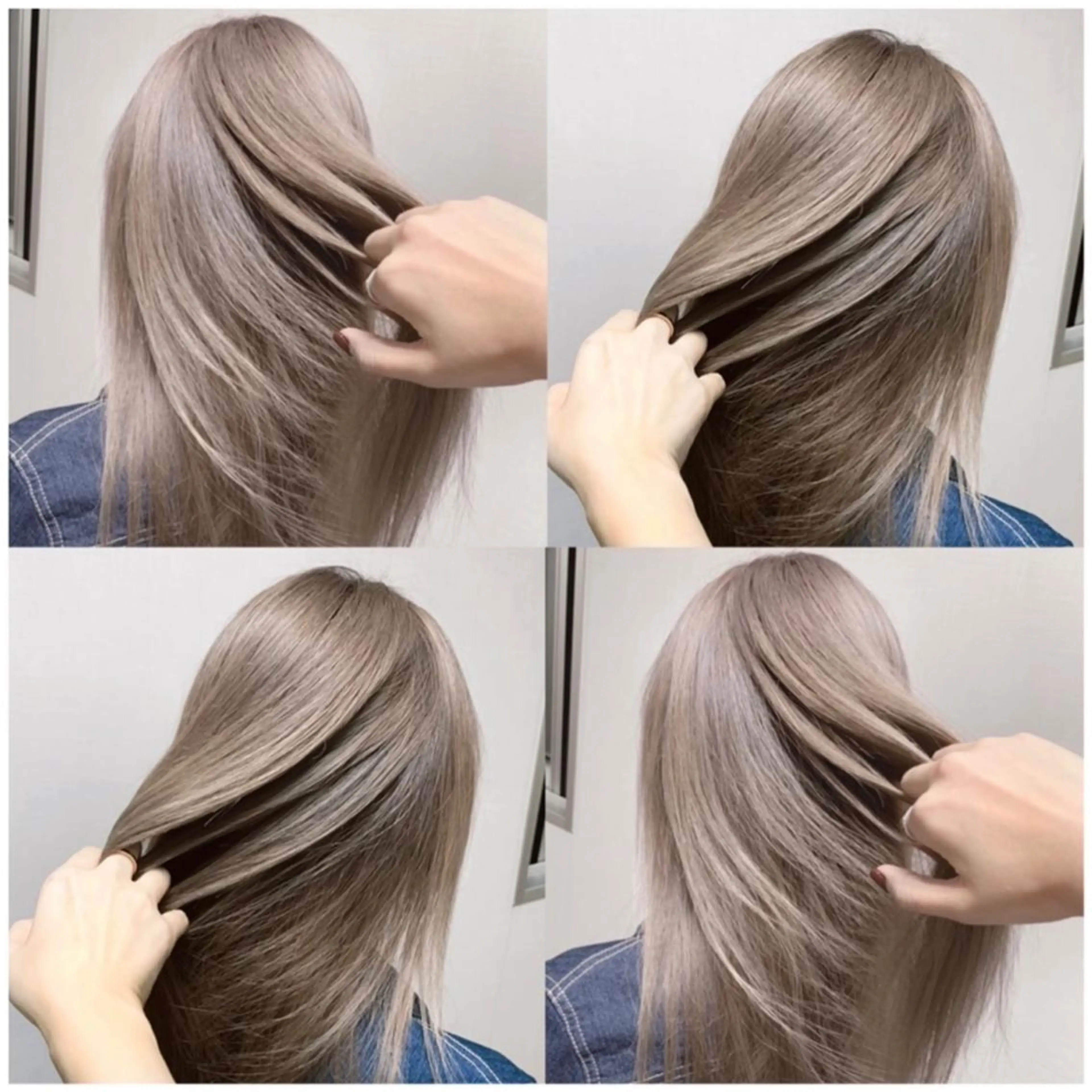 セミロング カラー ヘアアレンジ ダブルカラー トリートメント ヘアカラー 松井那津子 /ハイライトブリーチのヘアスタイル