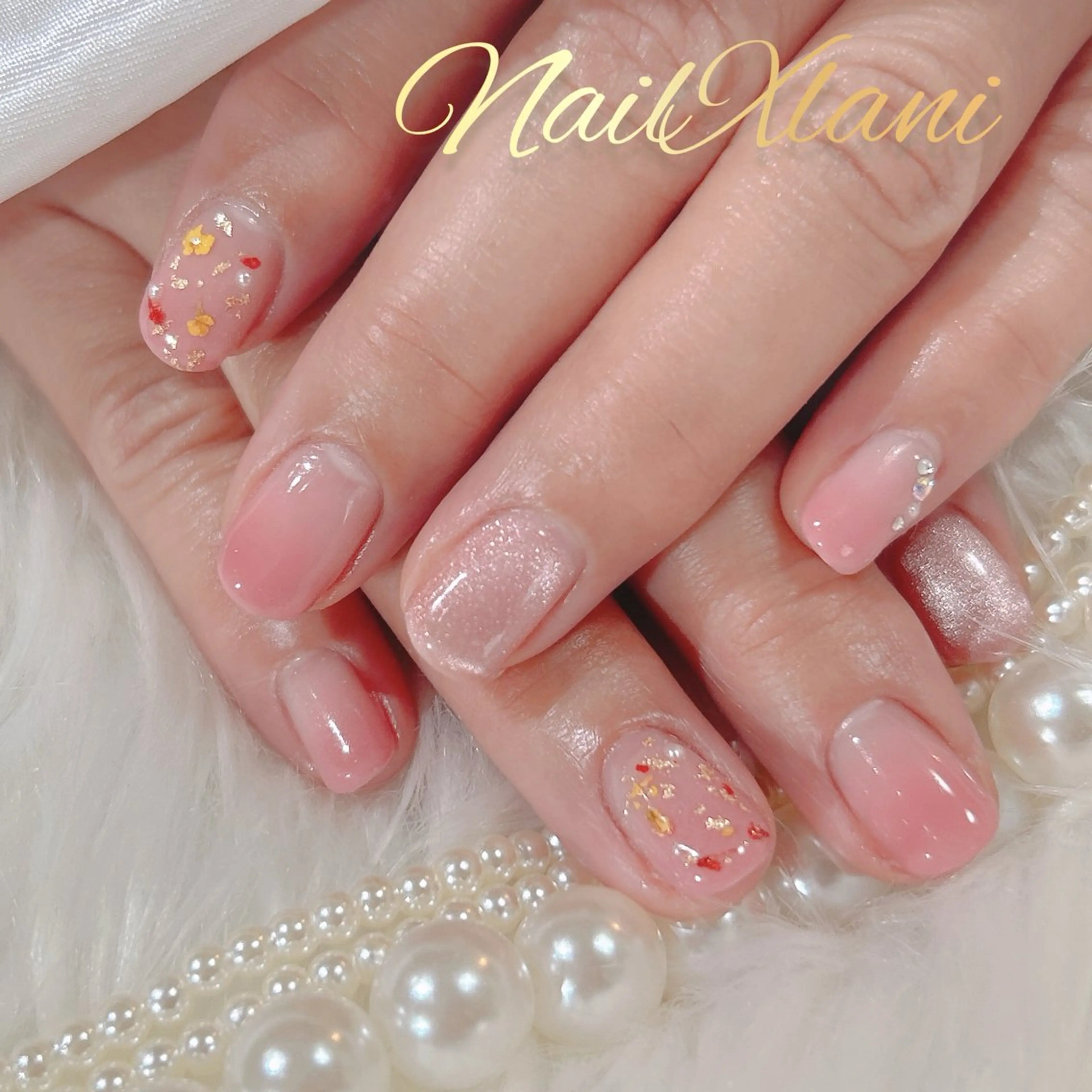 ネイル フットネイル ジェルネイル マグネットネイル パラジェル Nail×Lani 深爪矯正対応◎のネイルデザイン