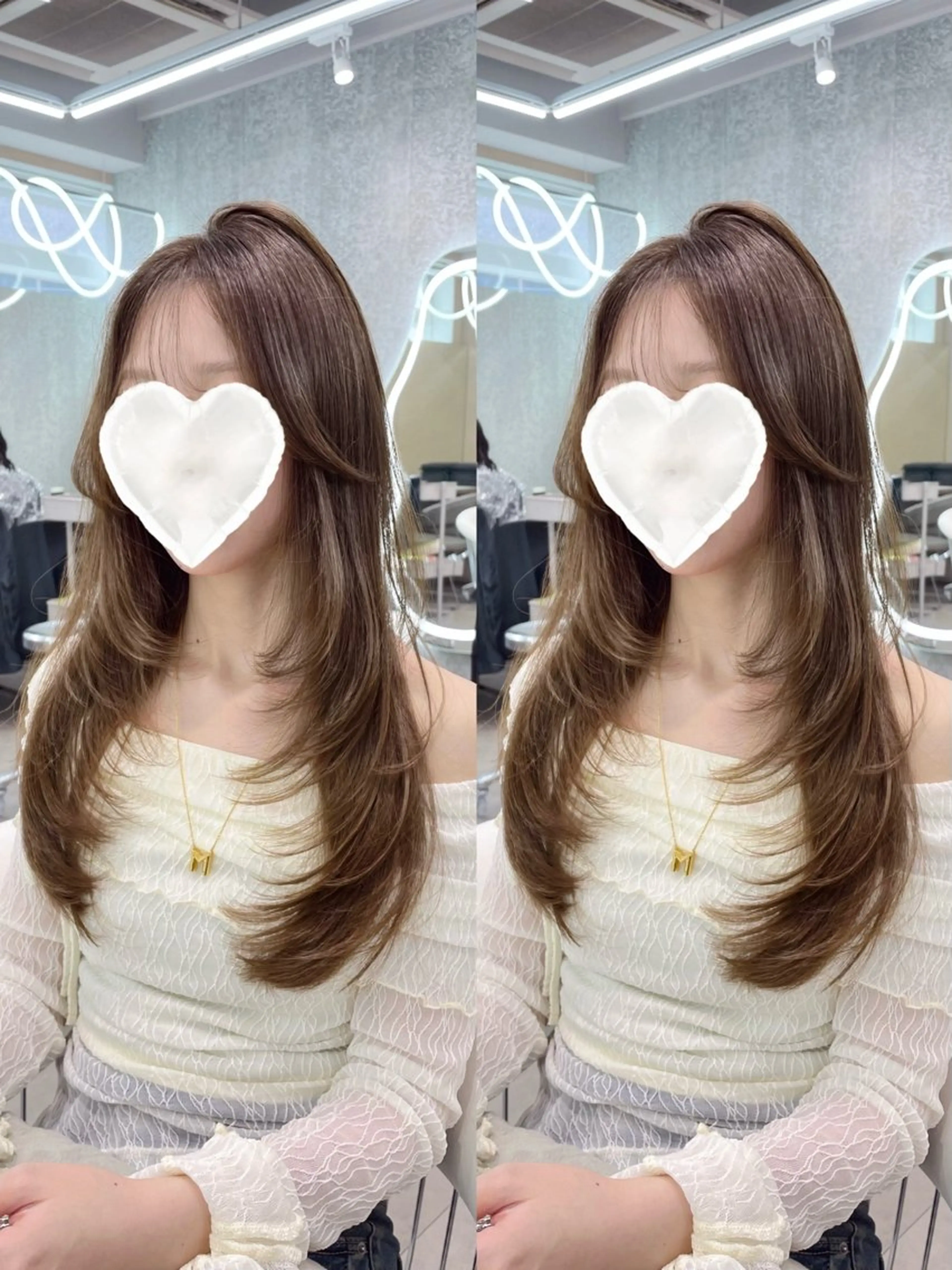 セミロング カラー 美髪矯正 ブリーチな しダブル🍒❤ゆうきのヘアスタイル