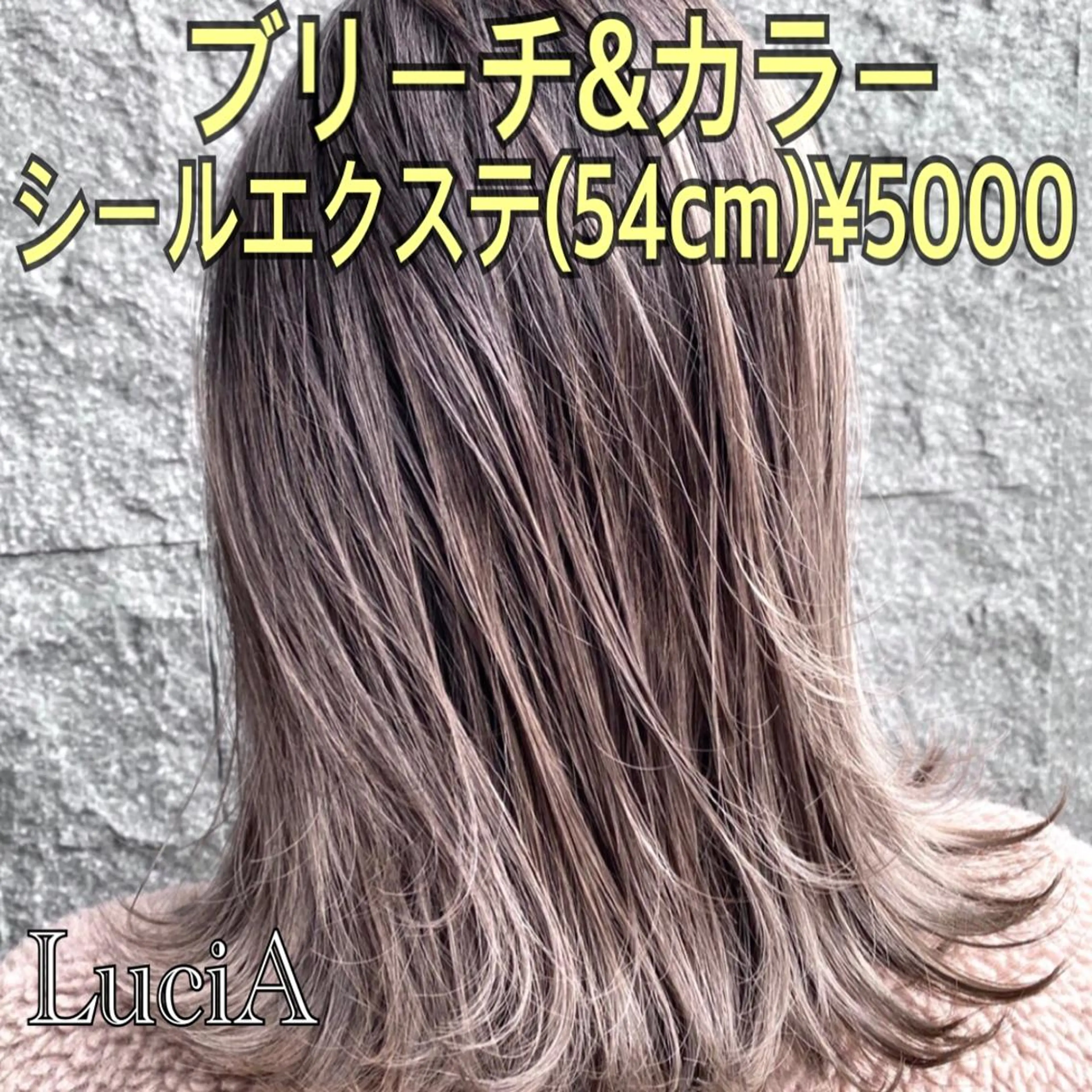 ロング カラー ヘアアレンジ ブリーチ エクステ トリートメント LuciA/エクステ カラーのヘアスタイル