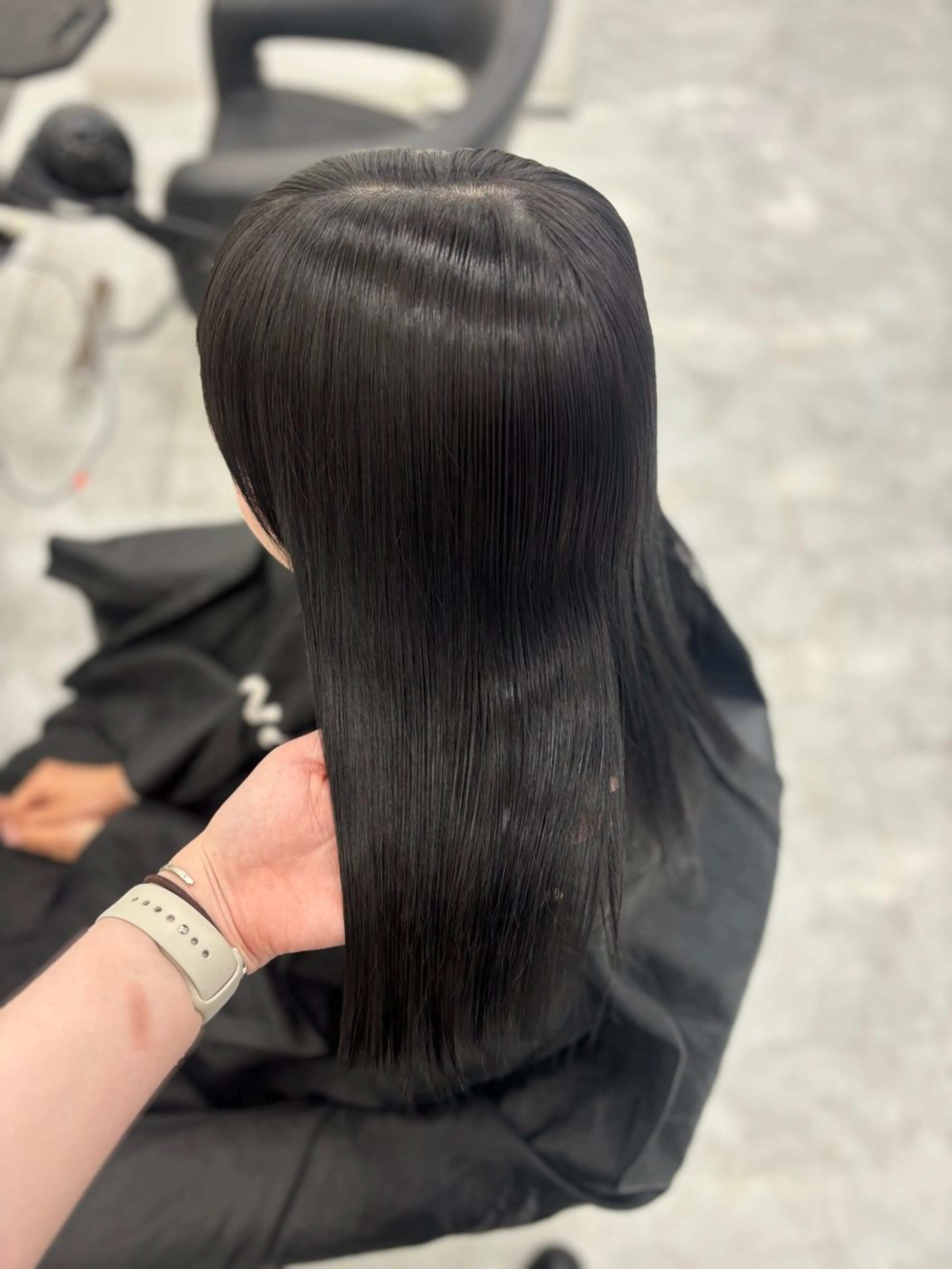 ロング カラー カット ヘアカラー 縮毛矯正 トリートメント 韓国風暗髪ヘア🤍 🫧MIREIのヘアスタイル