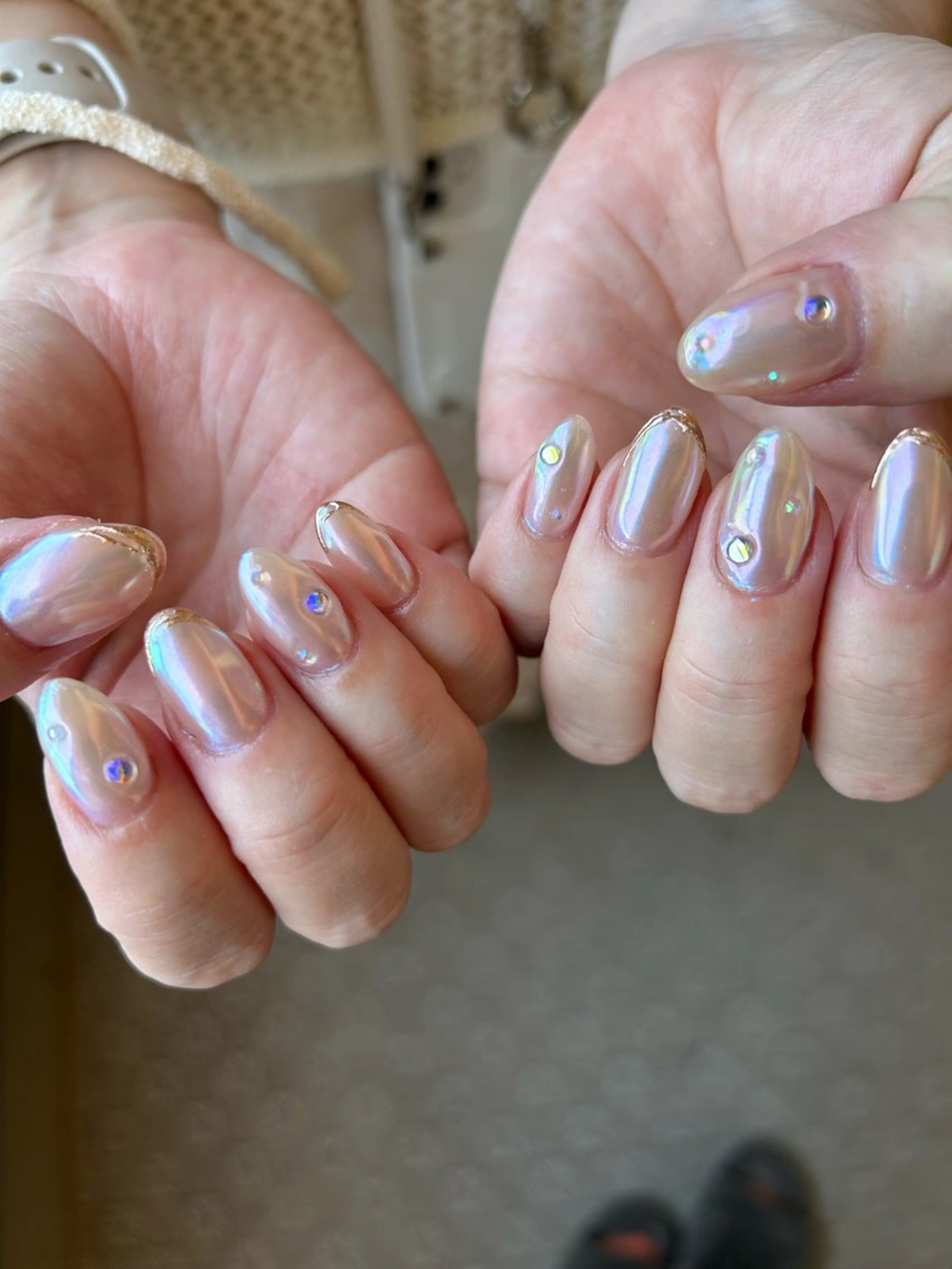 ネイル 氷ネイル・うるうるネイル ミラーネイル ハンドネイル Lala nailのネイルデザイン