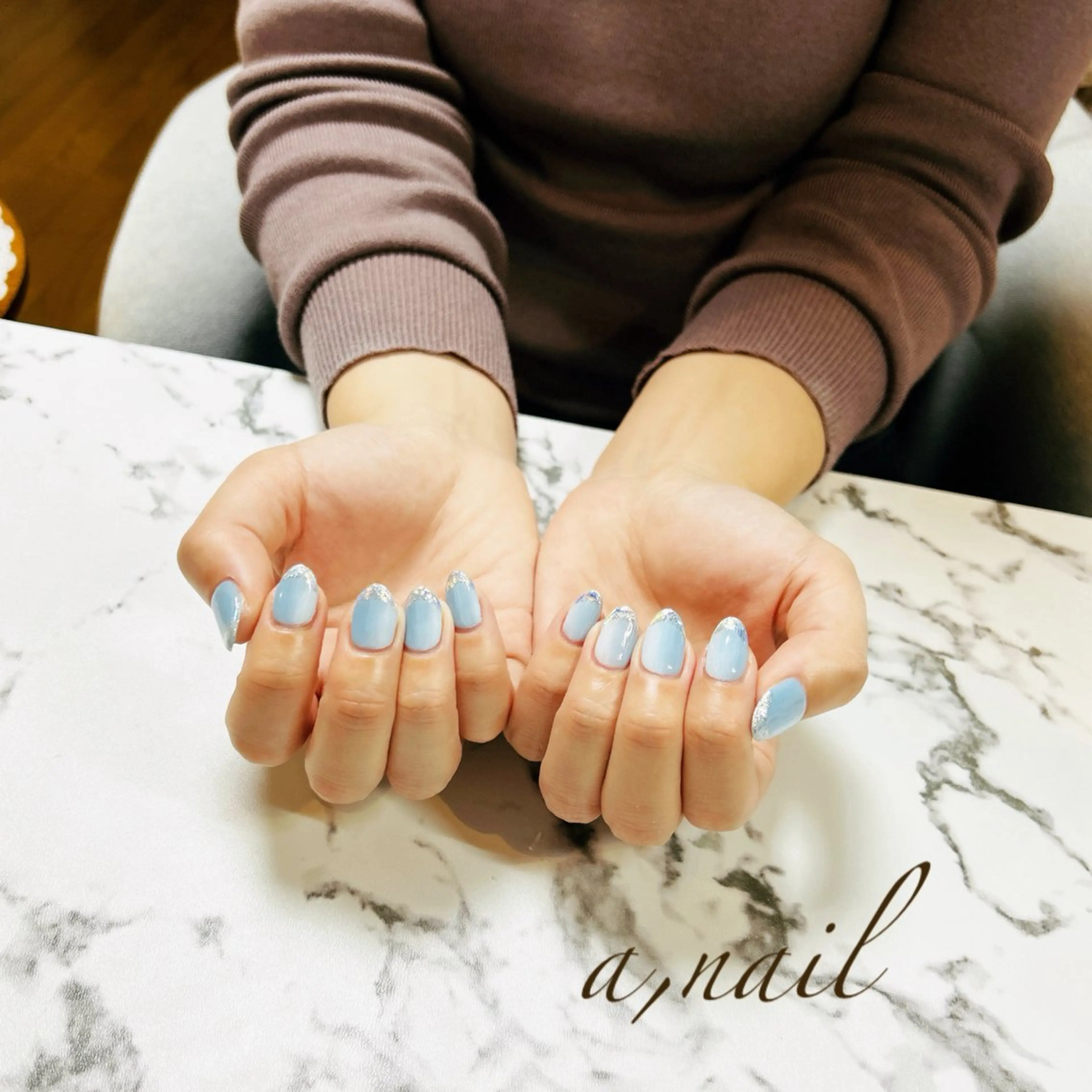 ネイル フットネイル フレンチネイル ジェルネイル ガラスフレンチ グラデーション ハンドネイル ネイルサロン エーネイルのネイルデザイン