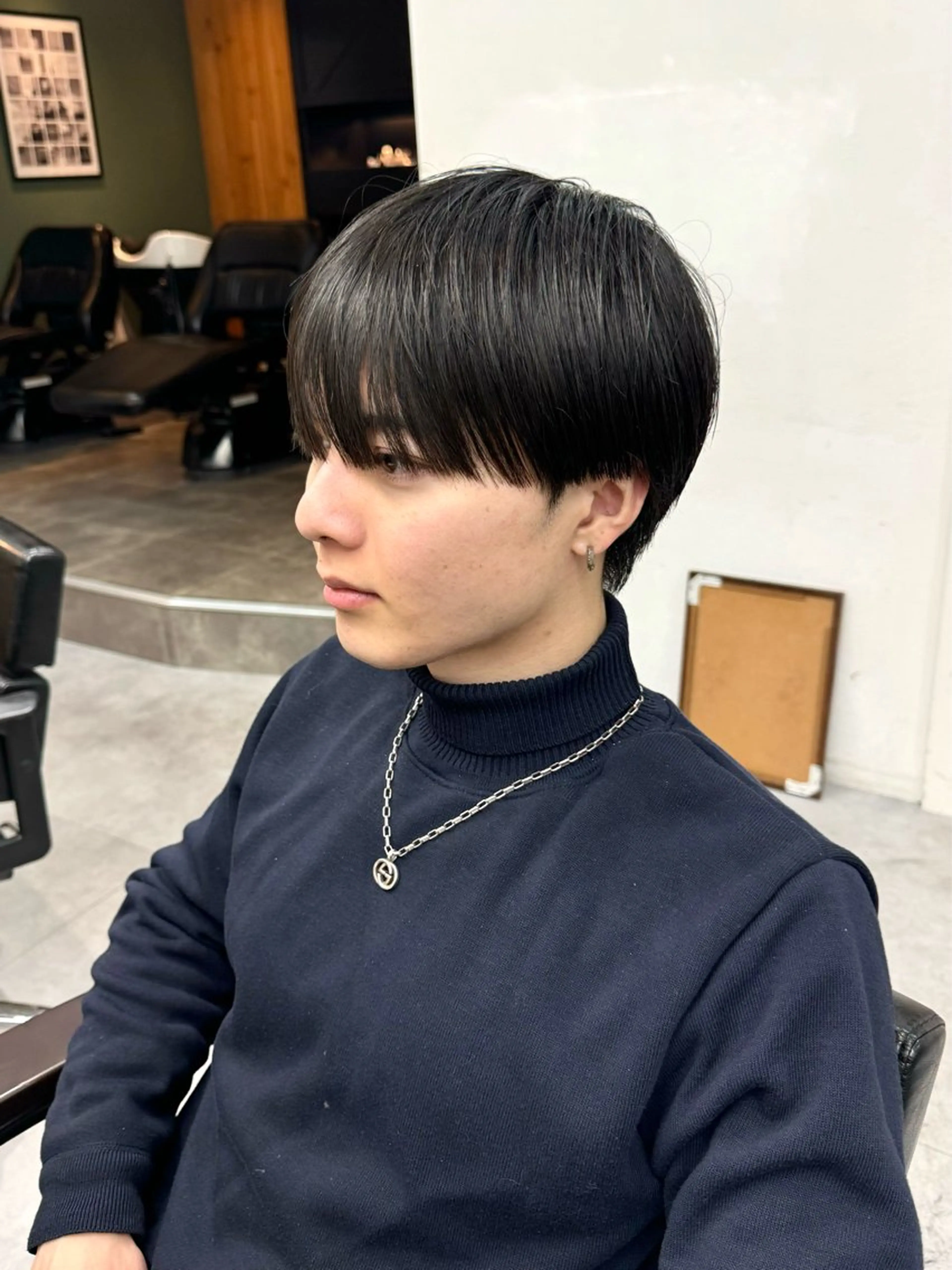 パーマ メンズ マッシュ メンズパーマ シースルーマッシュ ストレートパーマ カット トリートメント シャドウパーマ/ 波巻パーマYu-Kiのヘアスタイル