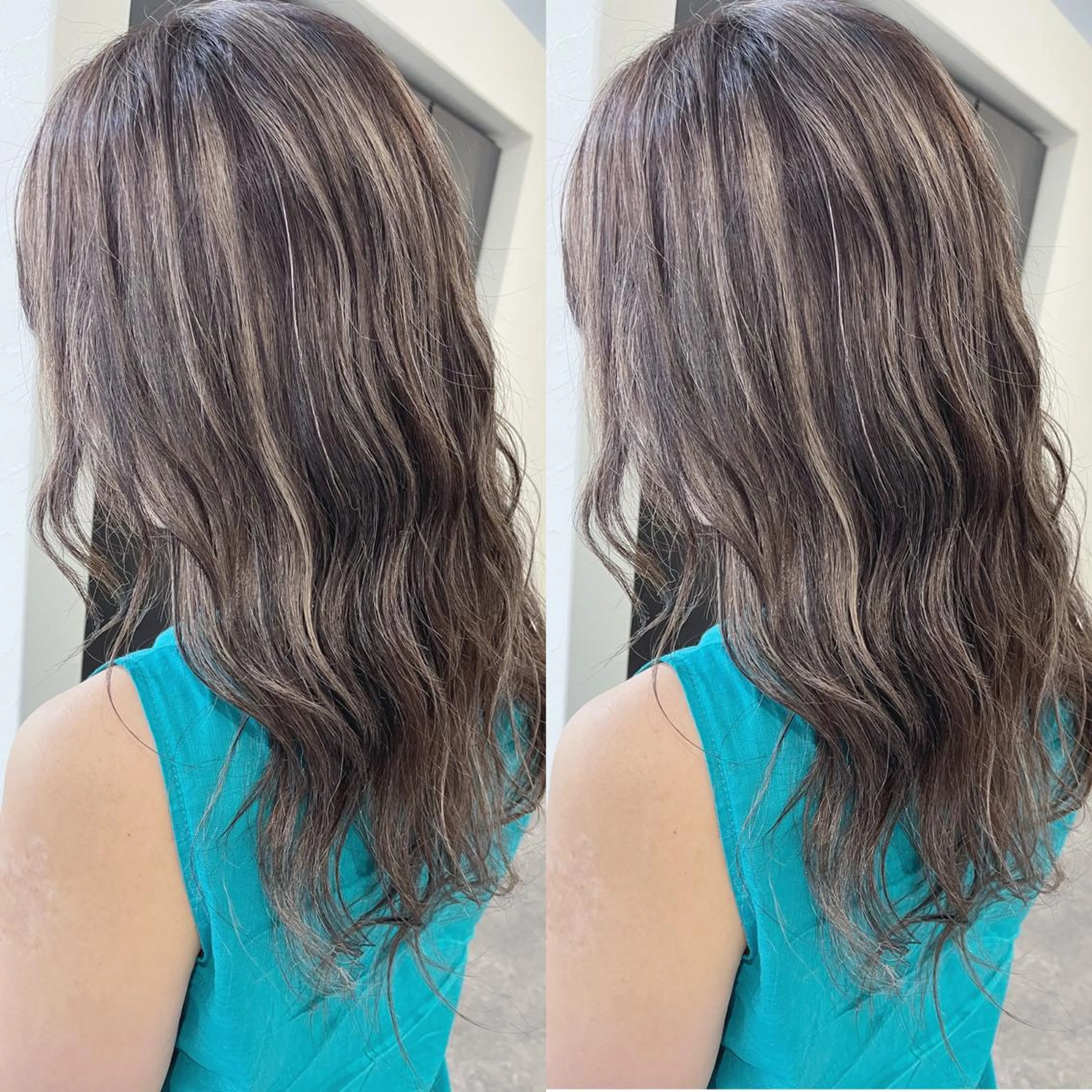 セミロング ハイライト レイヤーカット H所属・H (エイチ) 烏丸御池店のヘアスタイル