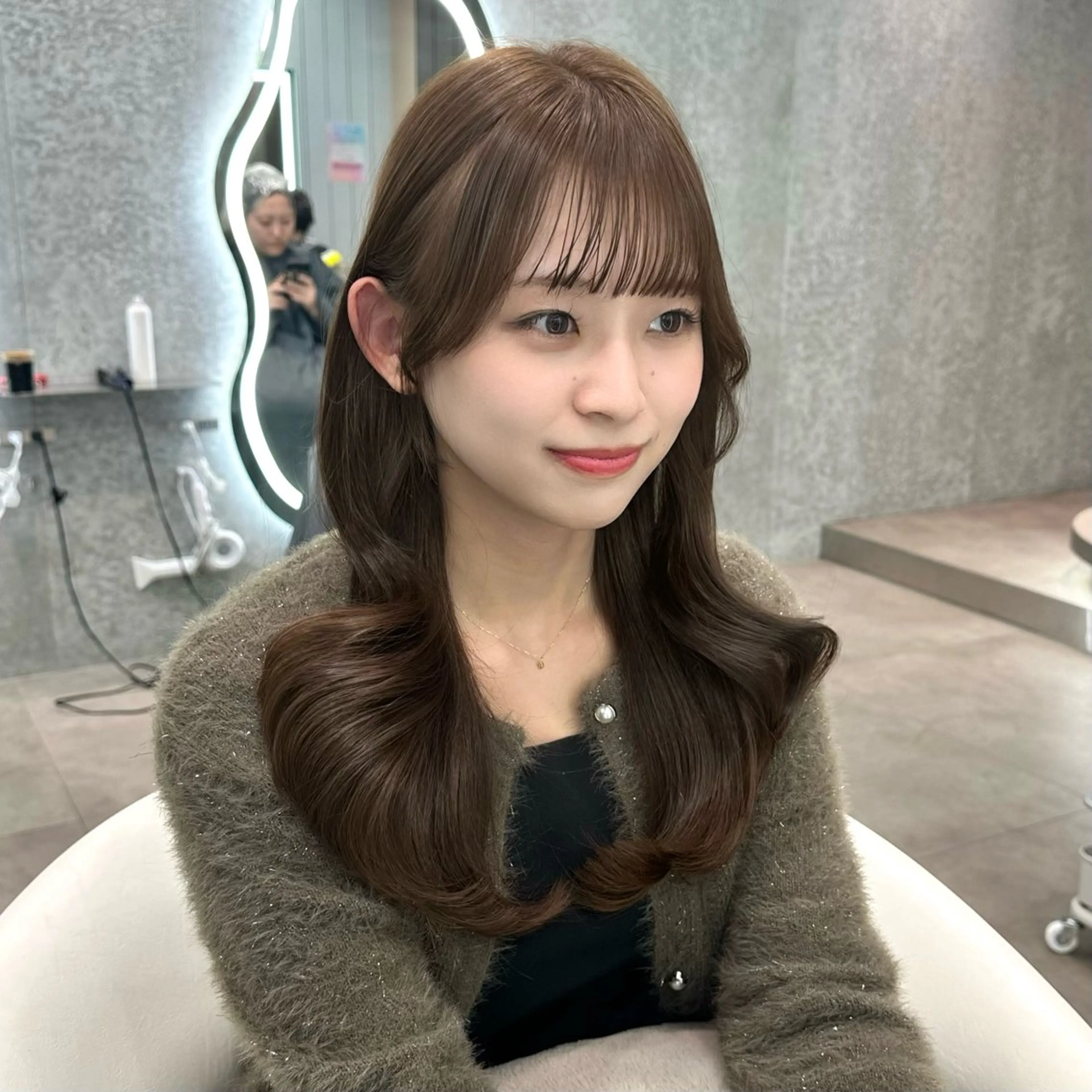 ミディアム カット ヘアカラー トリートメント ブリーチなしW🎀 髪質改善／はのんのヘアスタイル