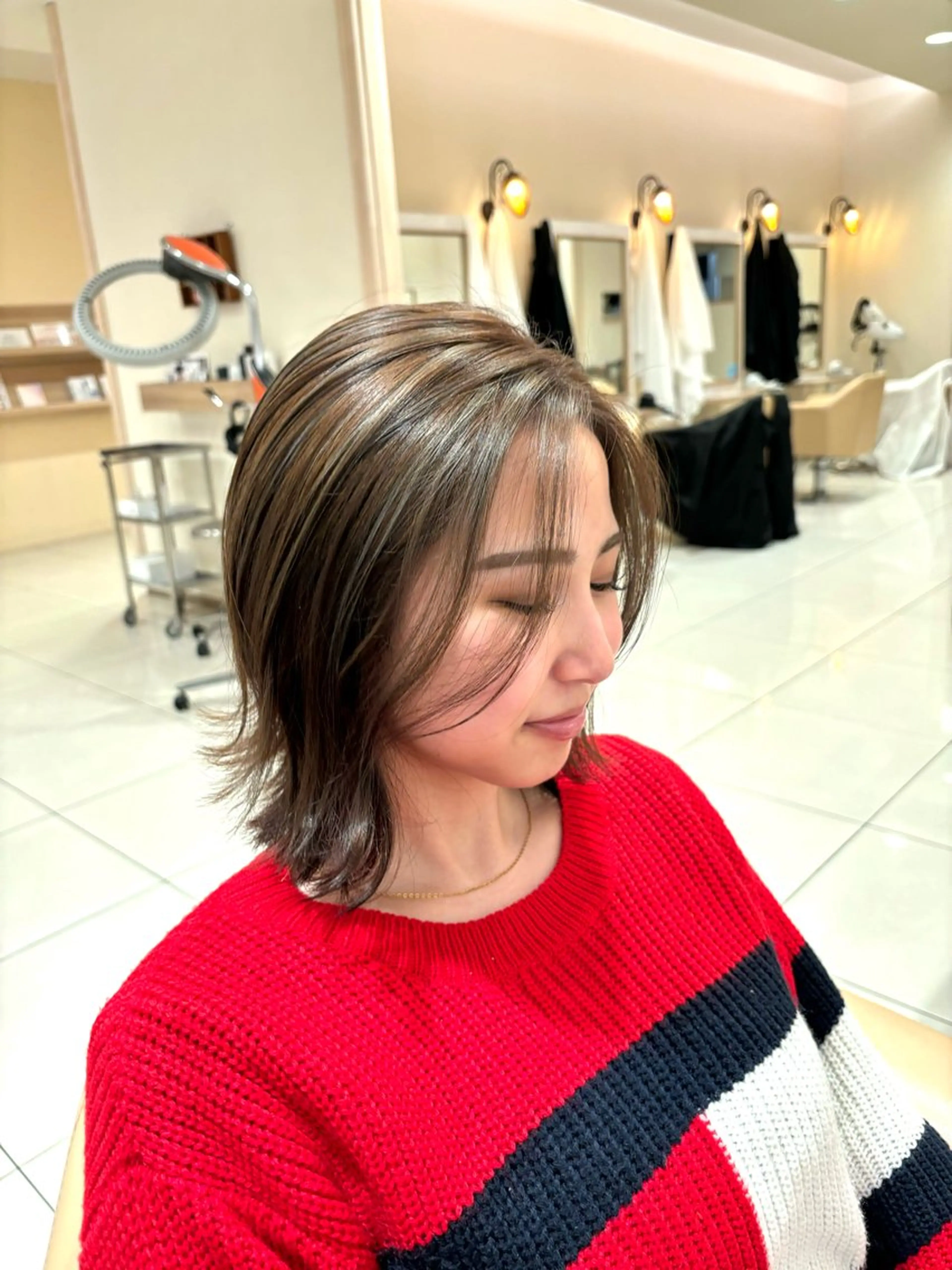 ミディアム カラー ブラウンカラー ハイライトカラー ハイライト GoodmorningPRIME所属・高濱 ひなよのマツエク・マツパデザイン