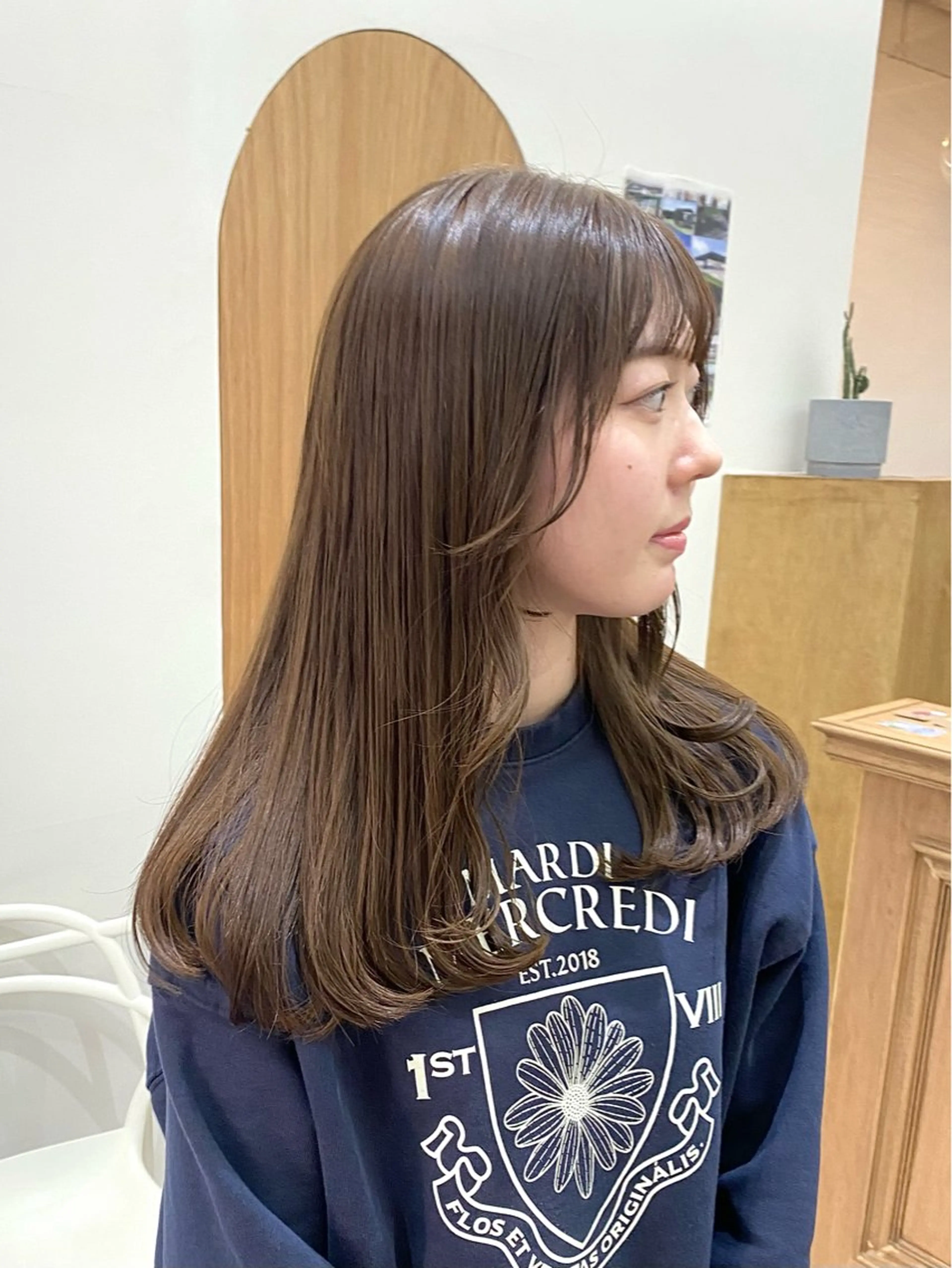 セミロング カラー ヘアアレンジ ブリーチ ダブルカラー ブリーチなしカラー カット ヘアカラー トリートメント ハル🌸柔色/ ブリーチなし/艶髪のヘアスタイル
