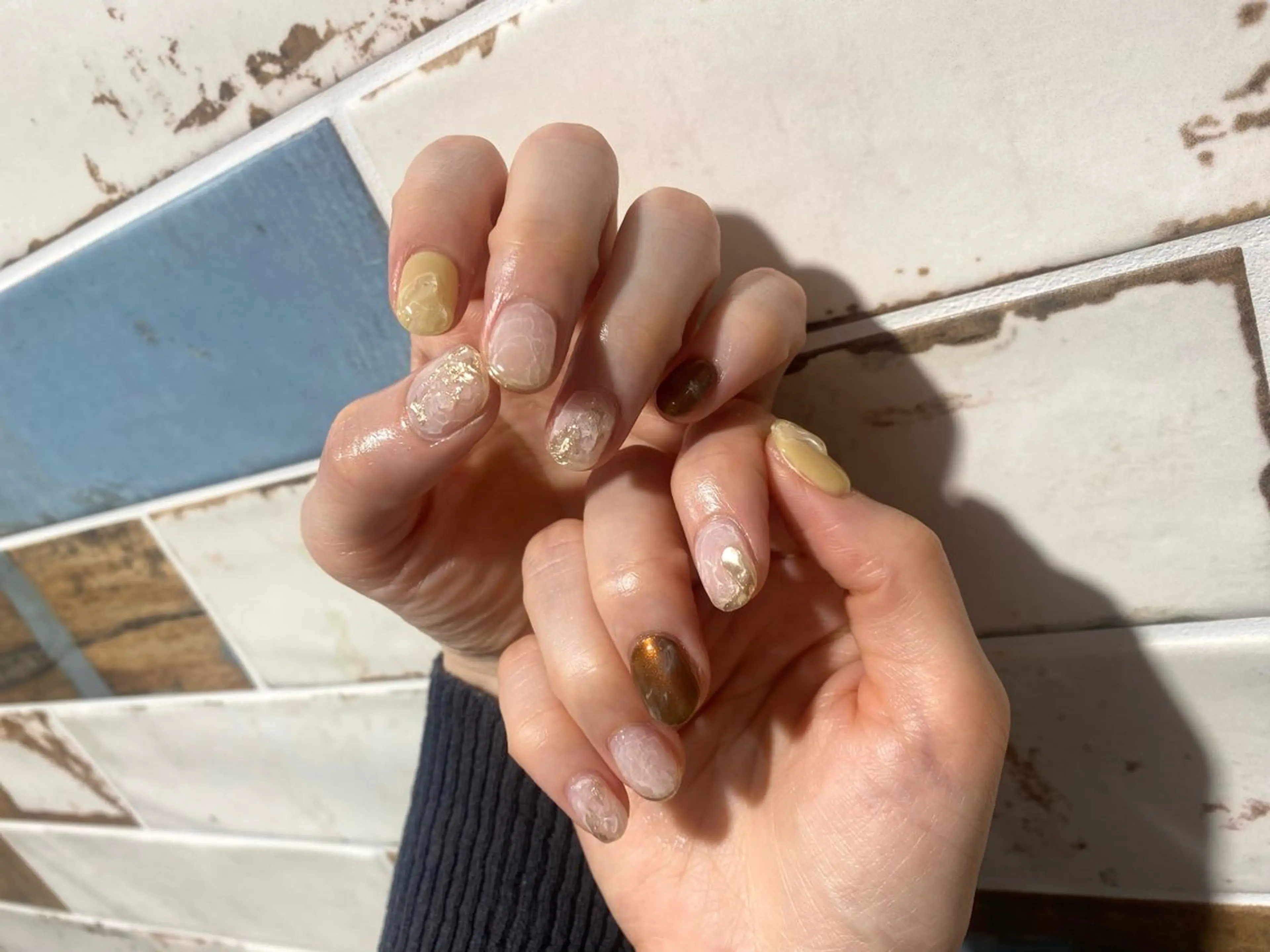 ネイル ミラーネイル ニュアンスネイル ハンドネイル フジタ エリカのネイルデザイン