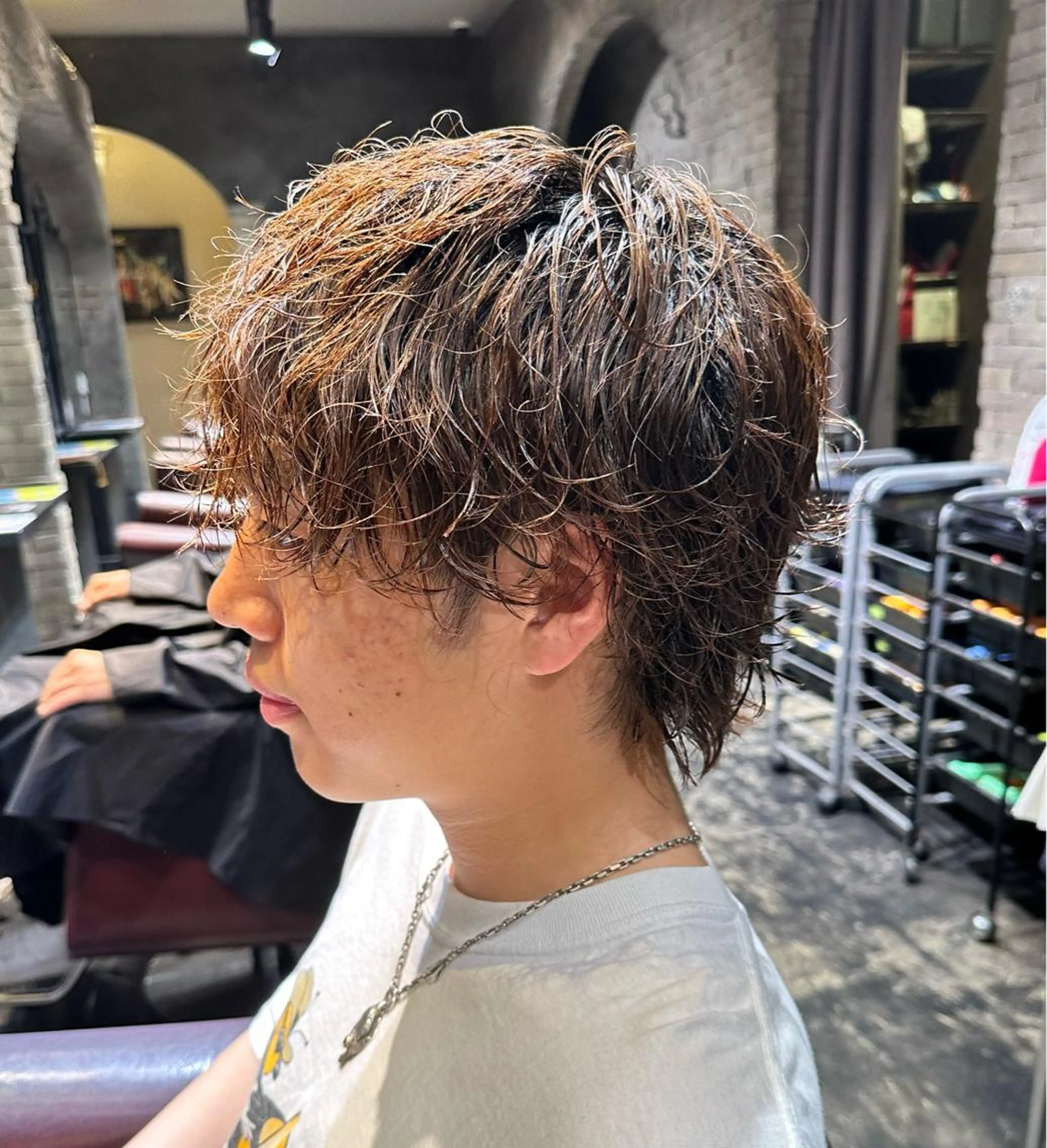 パーマ メンズ カット ヘアカラー パーマ 山口稜太 メンズ/波巻きパーマのヘアスタイル