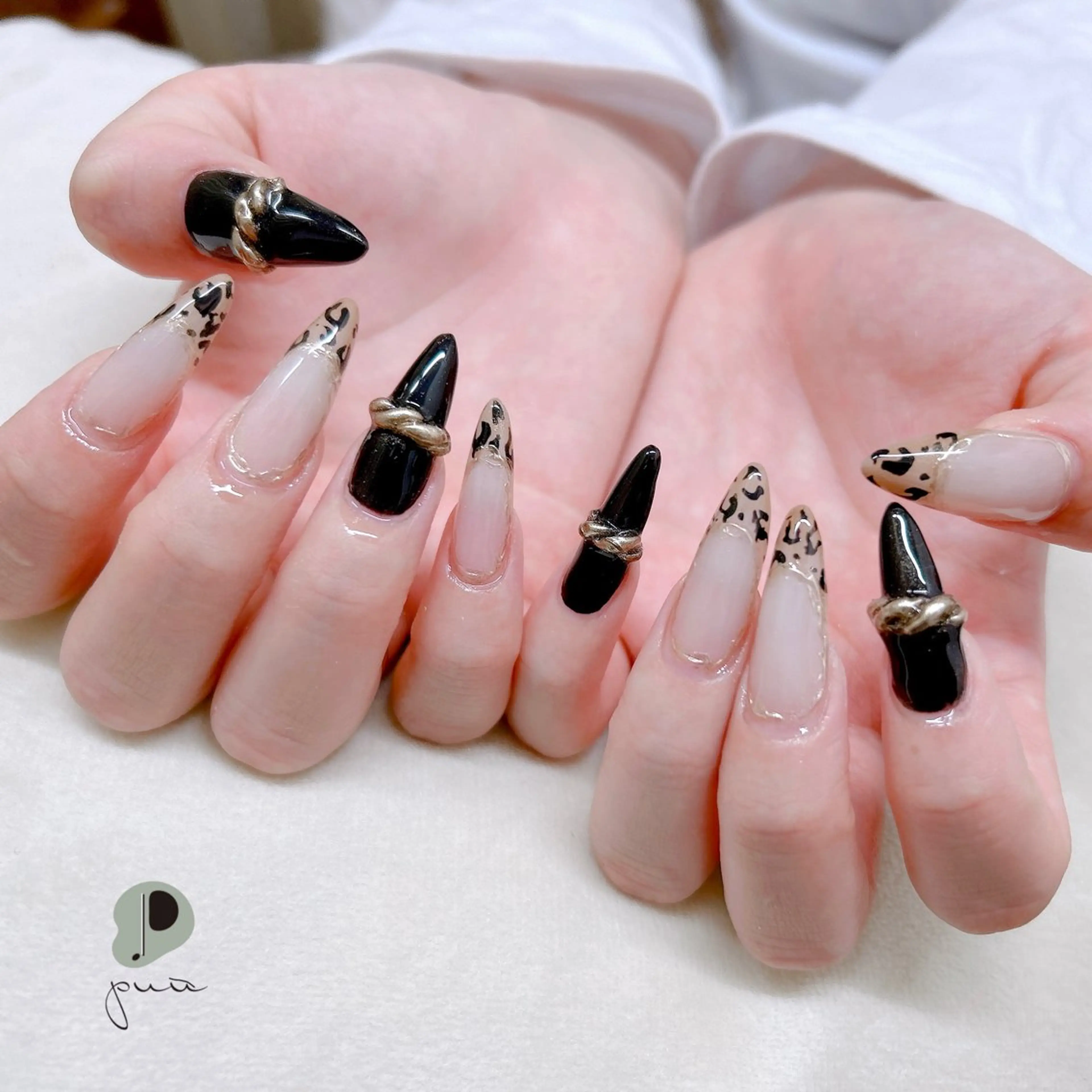 ネイル アニマル柄 フレンチネイル ロングネイル ミラーネイル ワンカラーネイル ハンドネイル puu kyoto所属・Nail salon puu kyotoのネイルデザイン