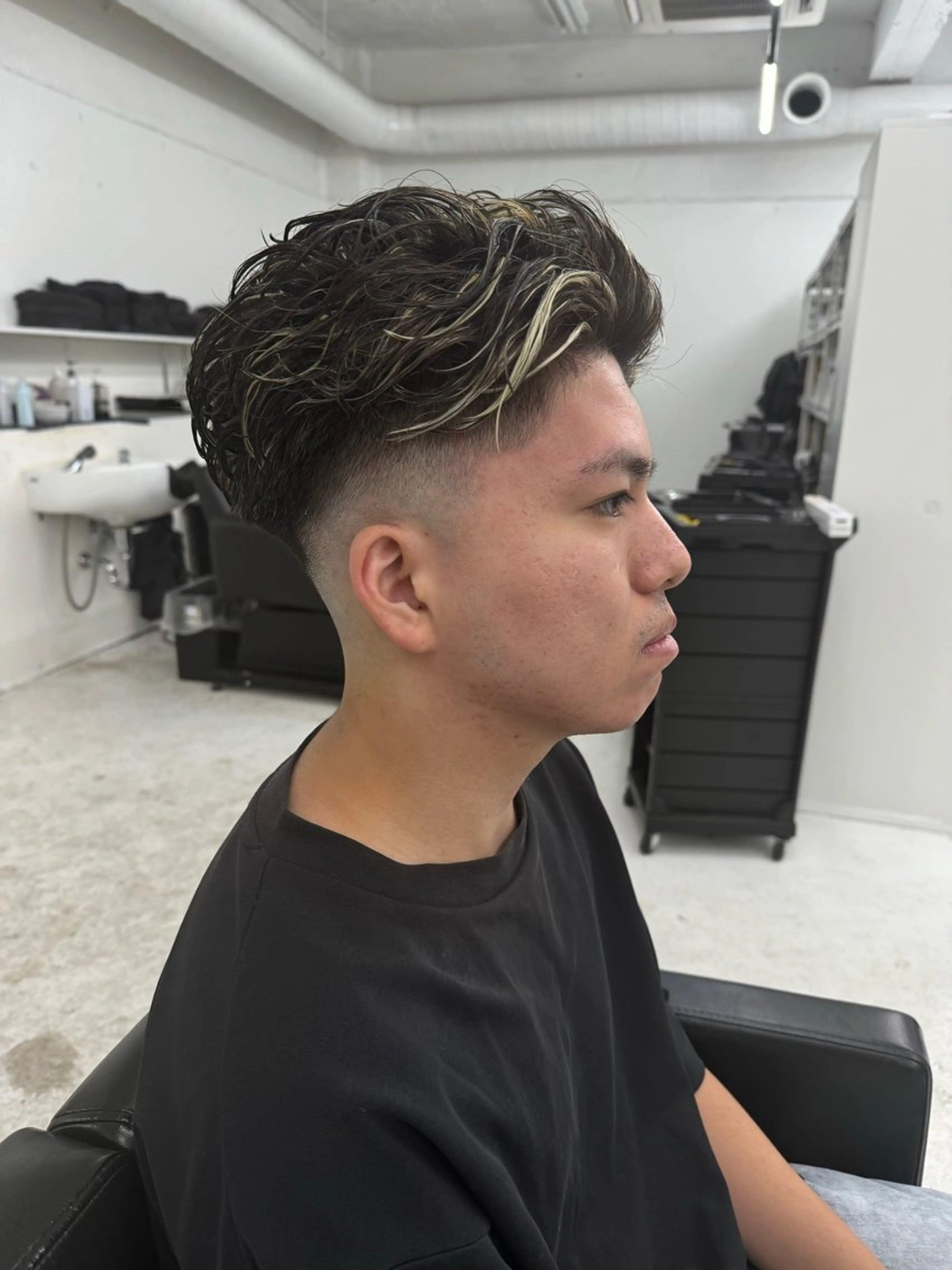 メンズ オールバック フェードカット メンズパーマ カット パーマ 柏メンズパーマ特化 蛯谷  晃裕のヘアスタイル