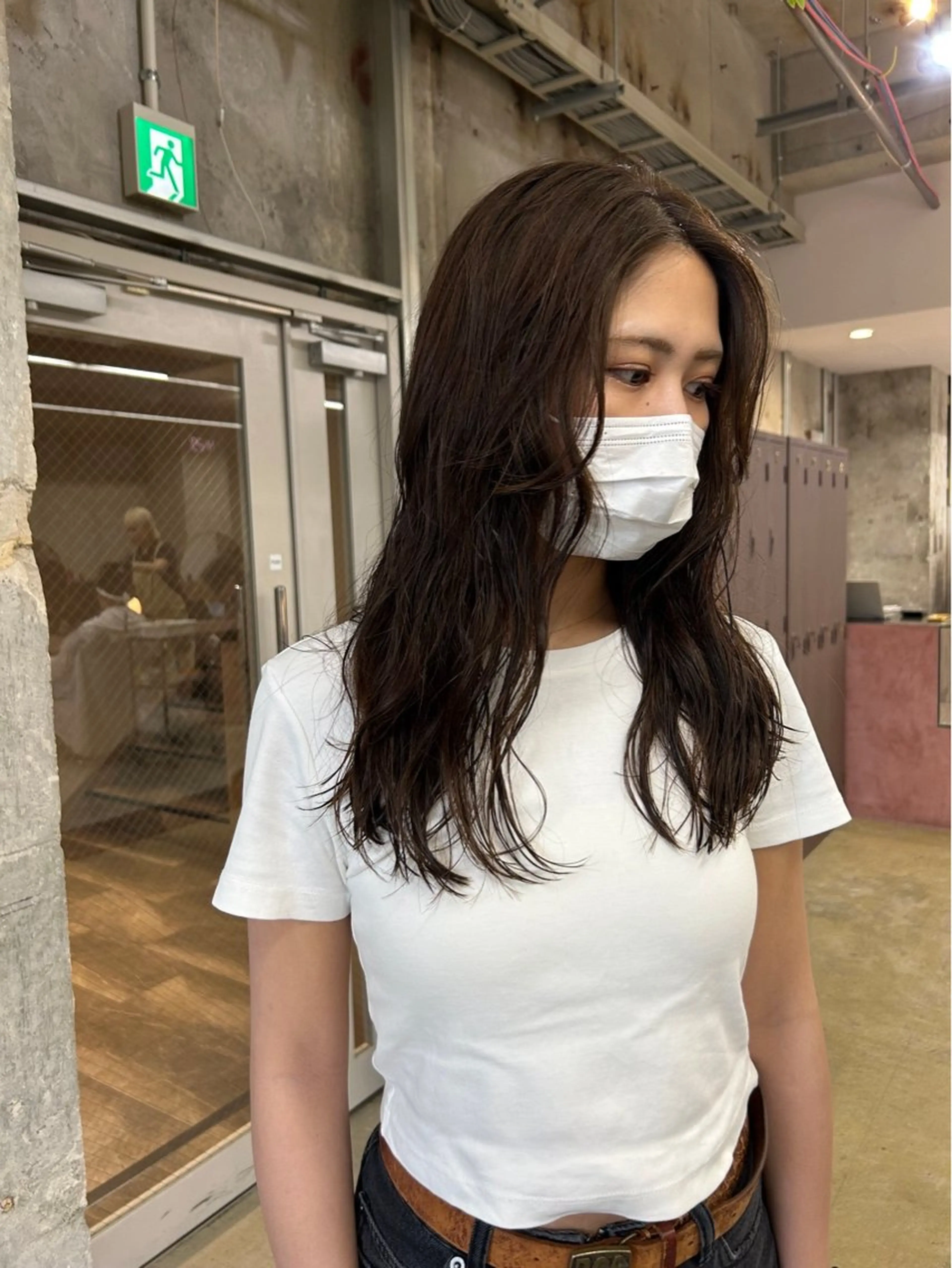 ロング パーマ カット ヘアカラー パーマ 暖色カラー/オリーブ /ミニボブ/白柳美空のヘアスタイル