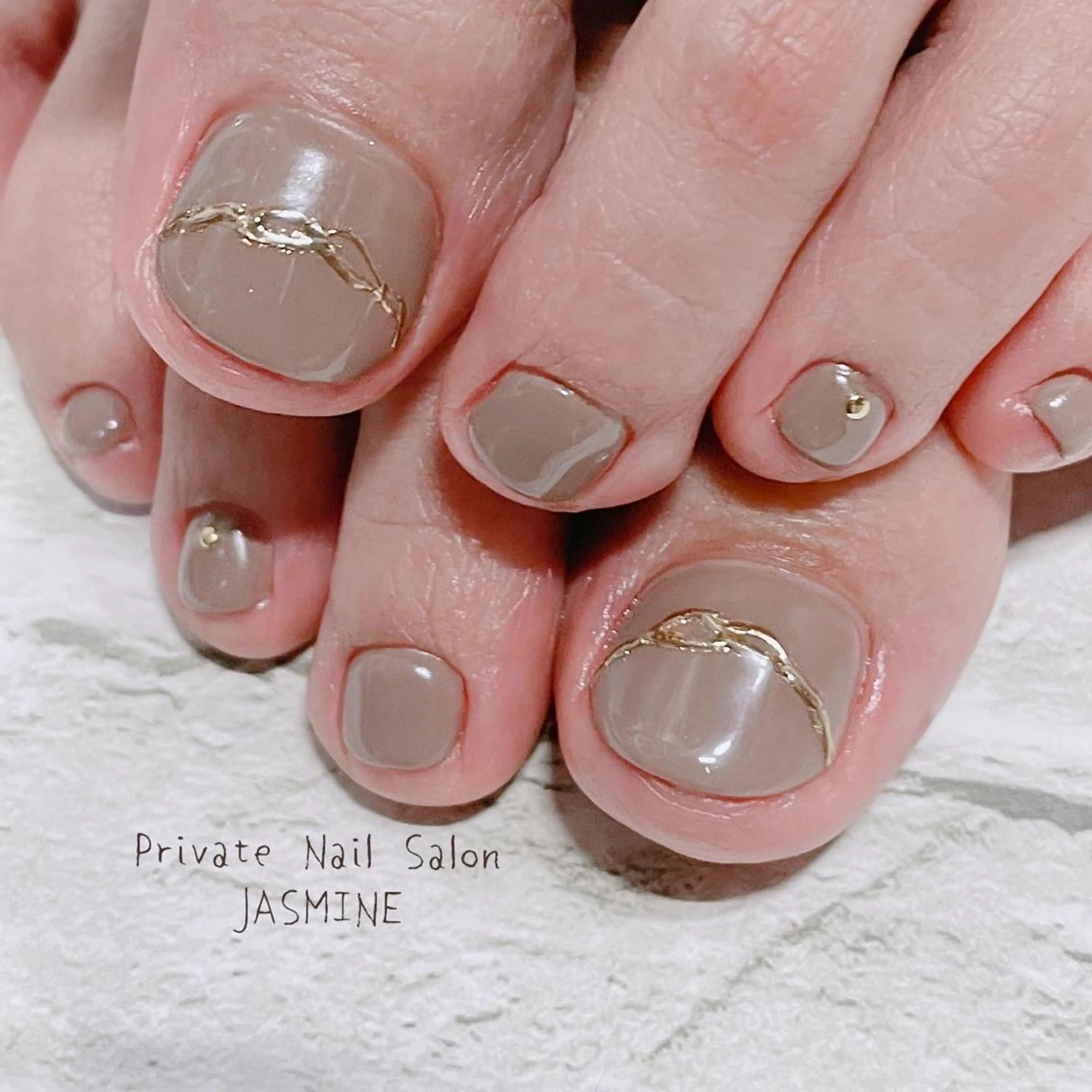 ネイル フットネイル ミラーネイル フットネイル Nail salon JASMINEのネイルデザイン