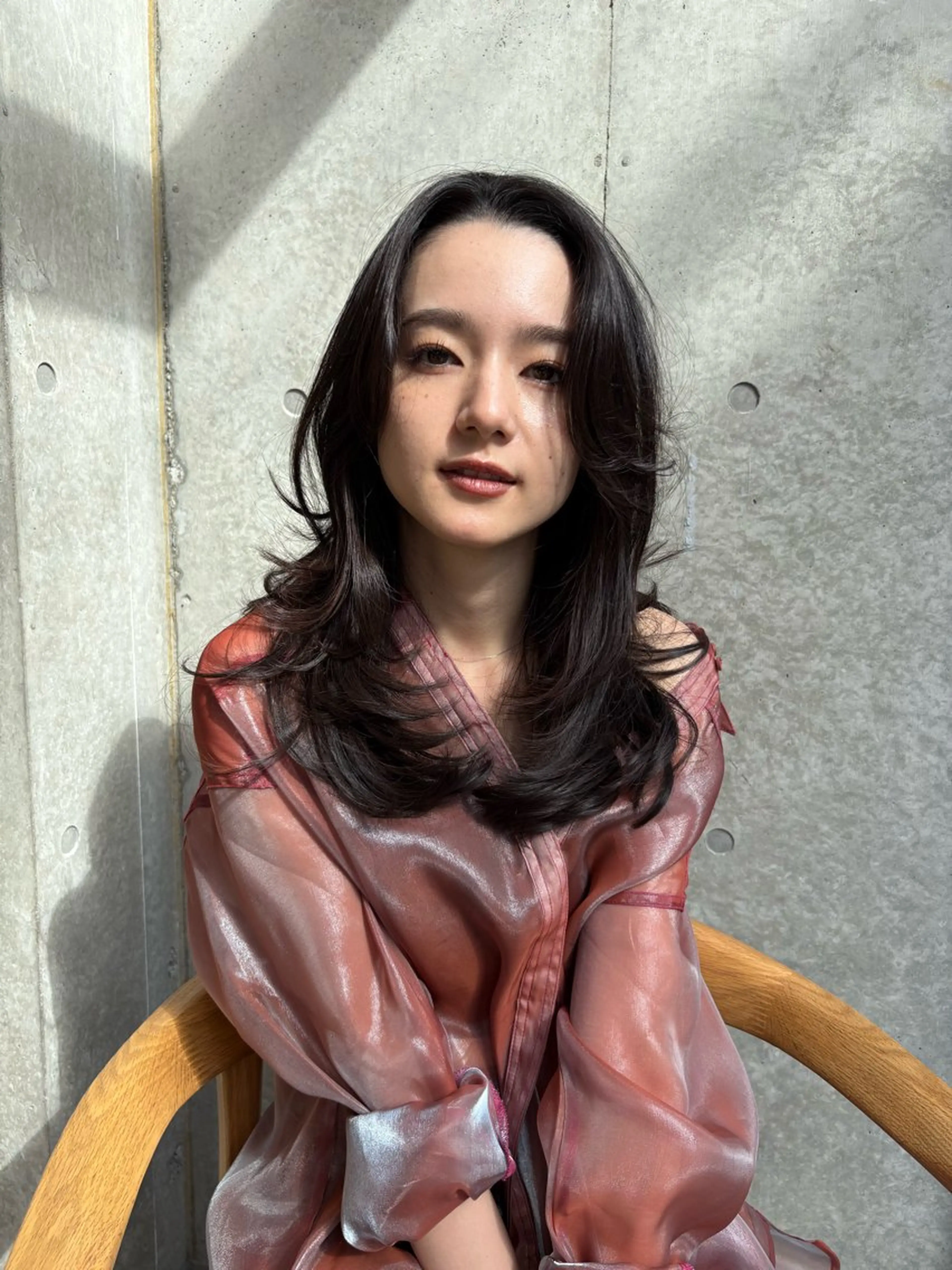 セミロング カラー カット ヘアカラー トリートメント レイヤー/柔色 カラー/SAkiのヘアスタイル