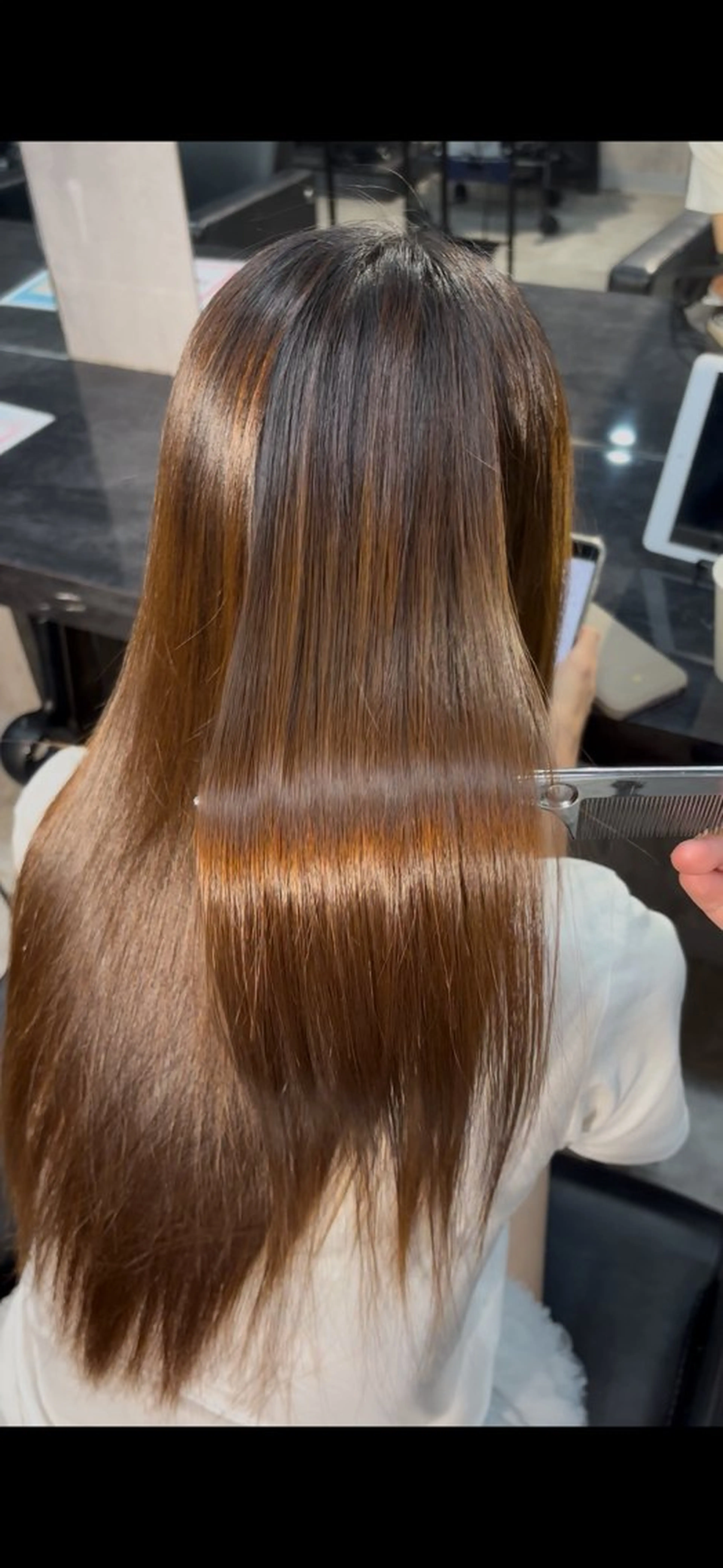 ロング 縮毛矯正 縮毛矯正 溝渕朋也 /髪質改善ストレートのヘアスタイル