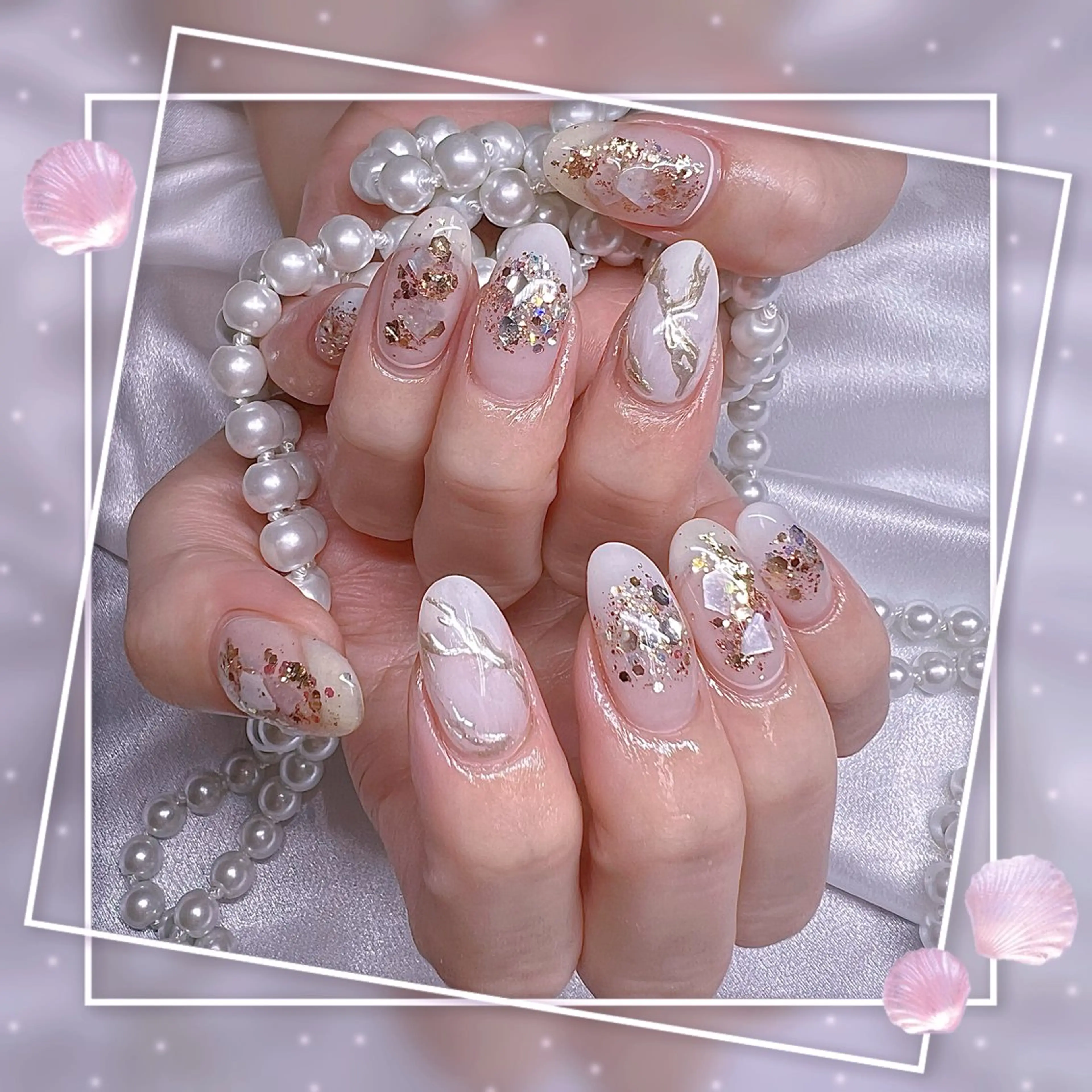 ネイル フレンチネイル グラデーション キラキラネイル 韓国ネイル マグネットネイル ハンドネイル Chill Nailsalonのネイルデザイン